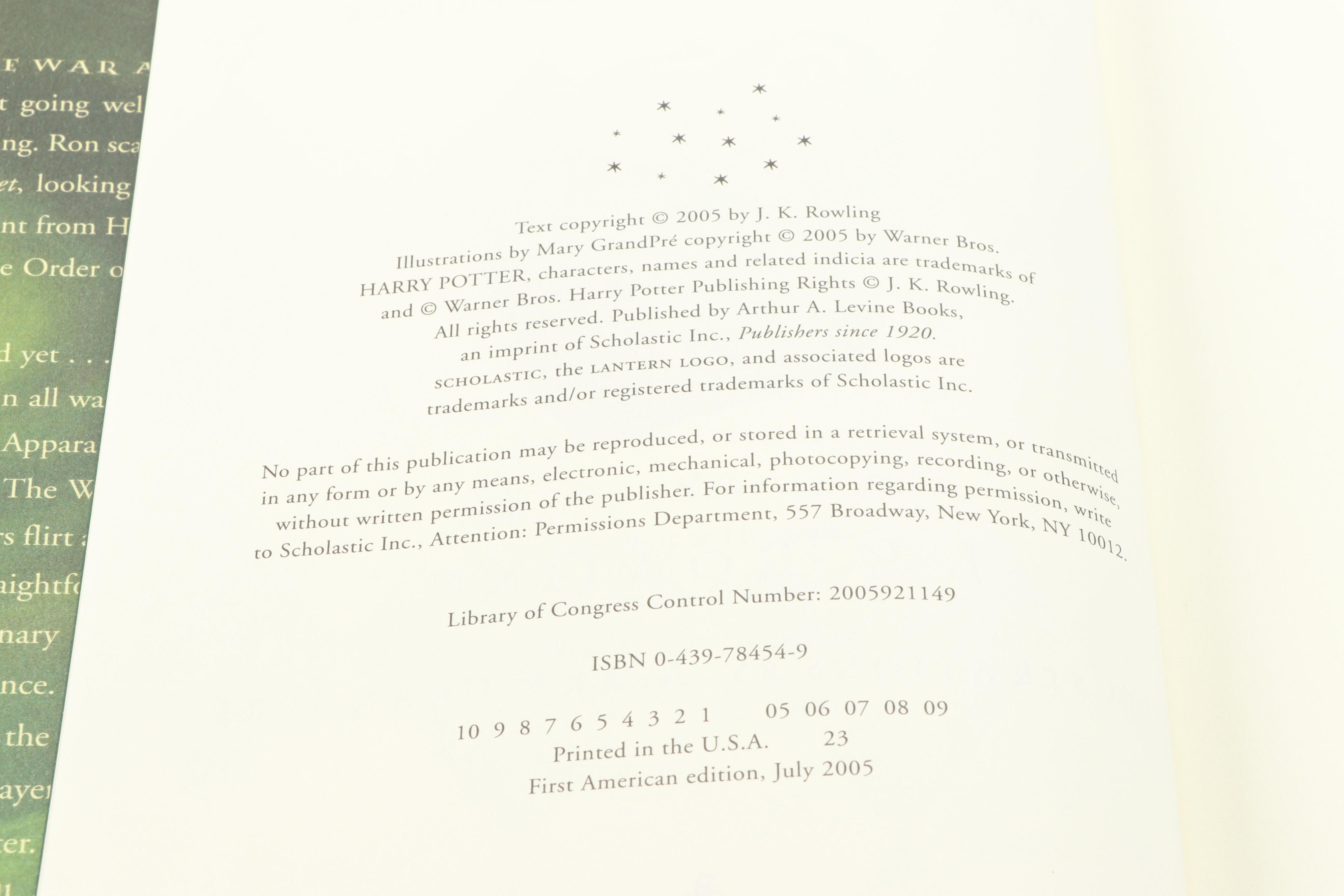 First American Edition "Harry Potter" Complete Series, Playing Cards and Figure