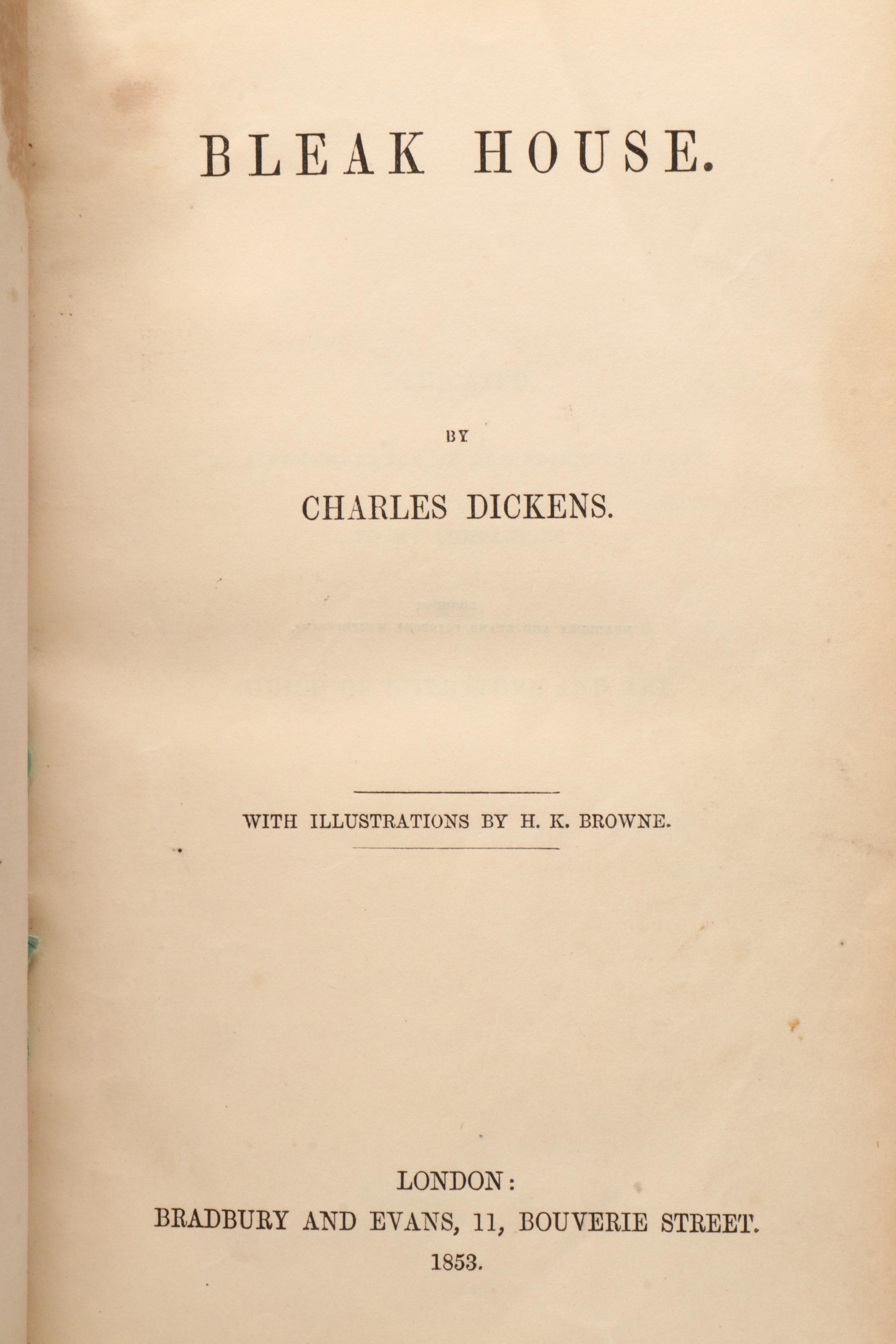 First Edition "Bleak House" by Charles Dickens, 1853