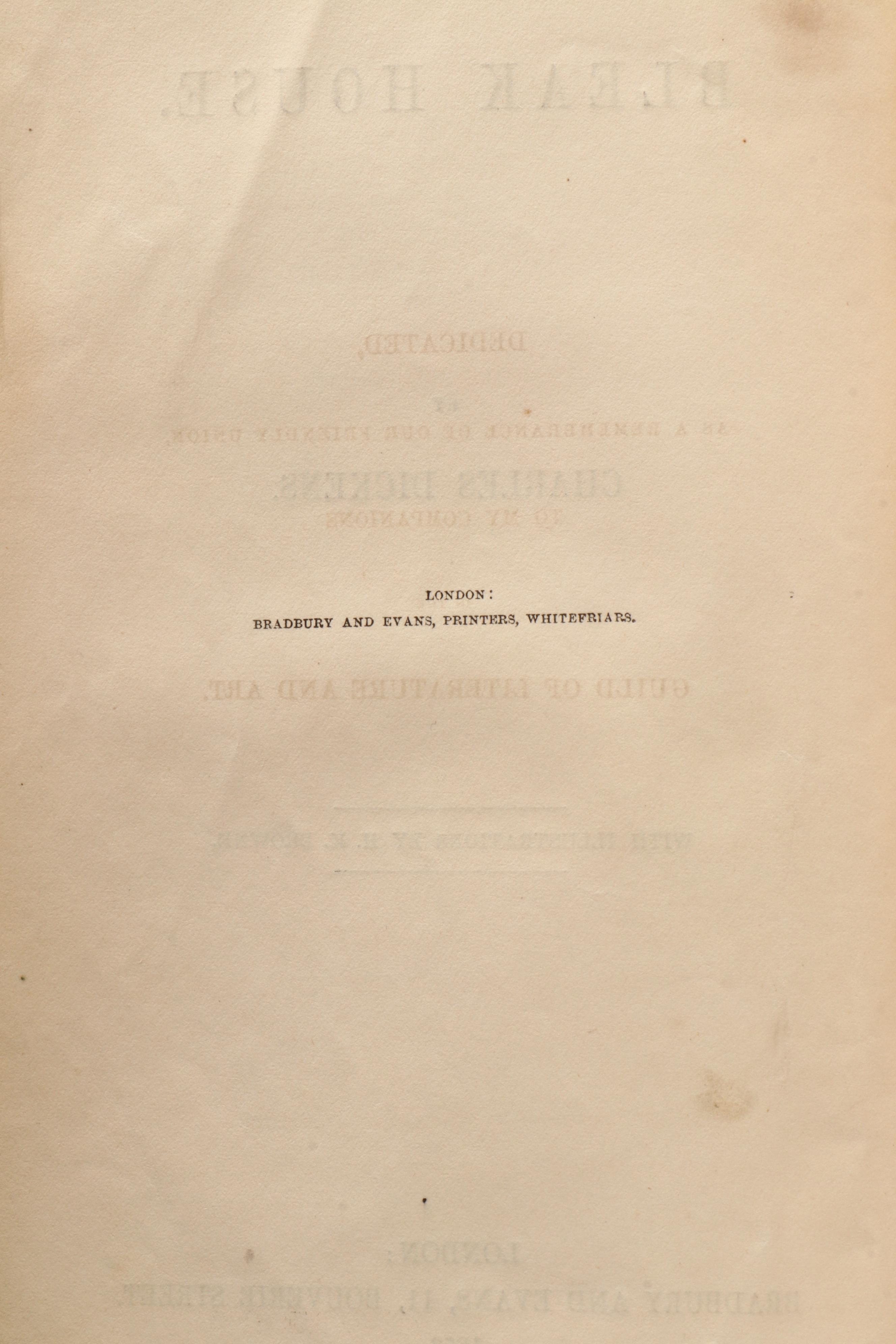 First Edition "Bleak House" by Charles Dickens, 1853