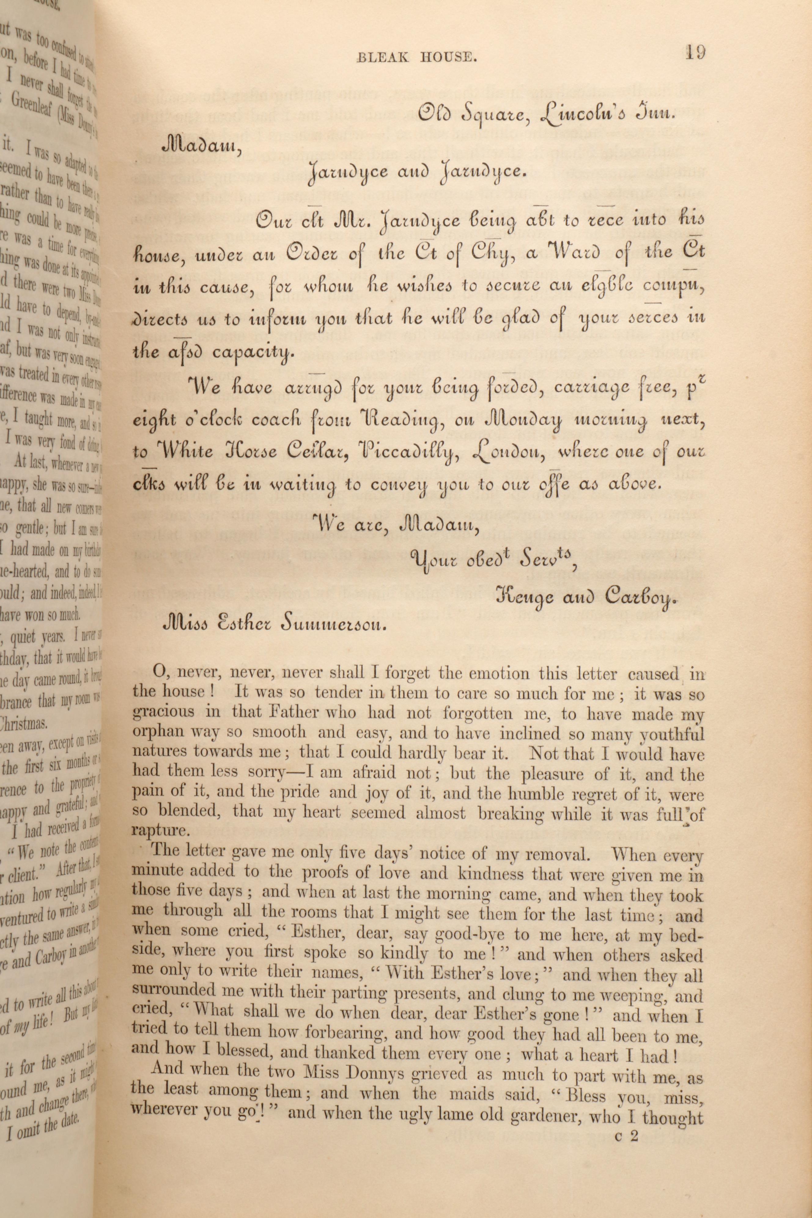 First Edition "Bleak House" by Charles Dickens, 1853