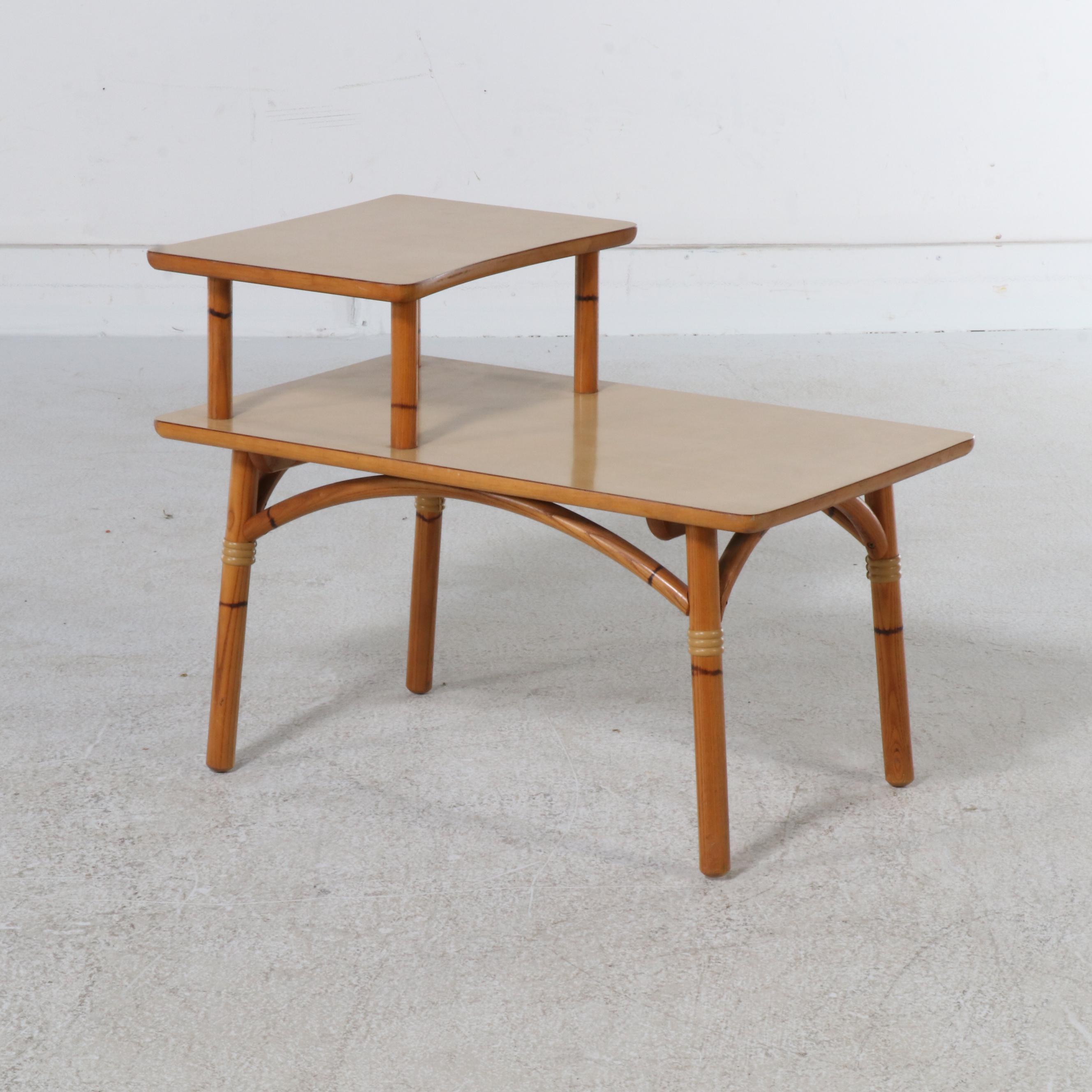 Heywood-Wakefield "Ashcraft" Two-Tiered Corner Table and End Table, Mid-20th C.
