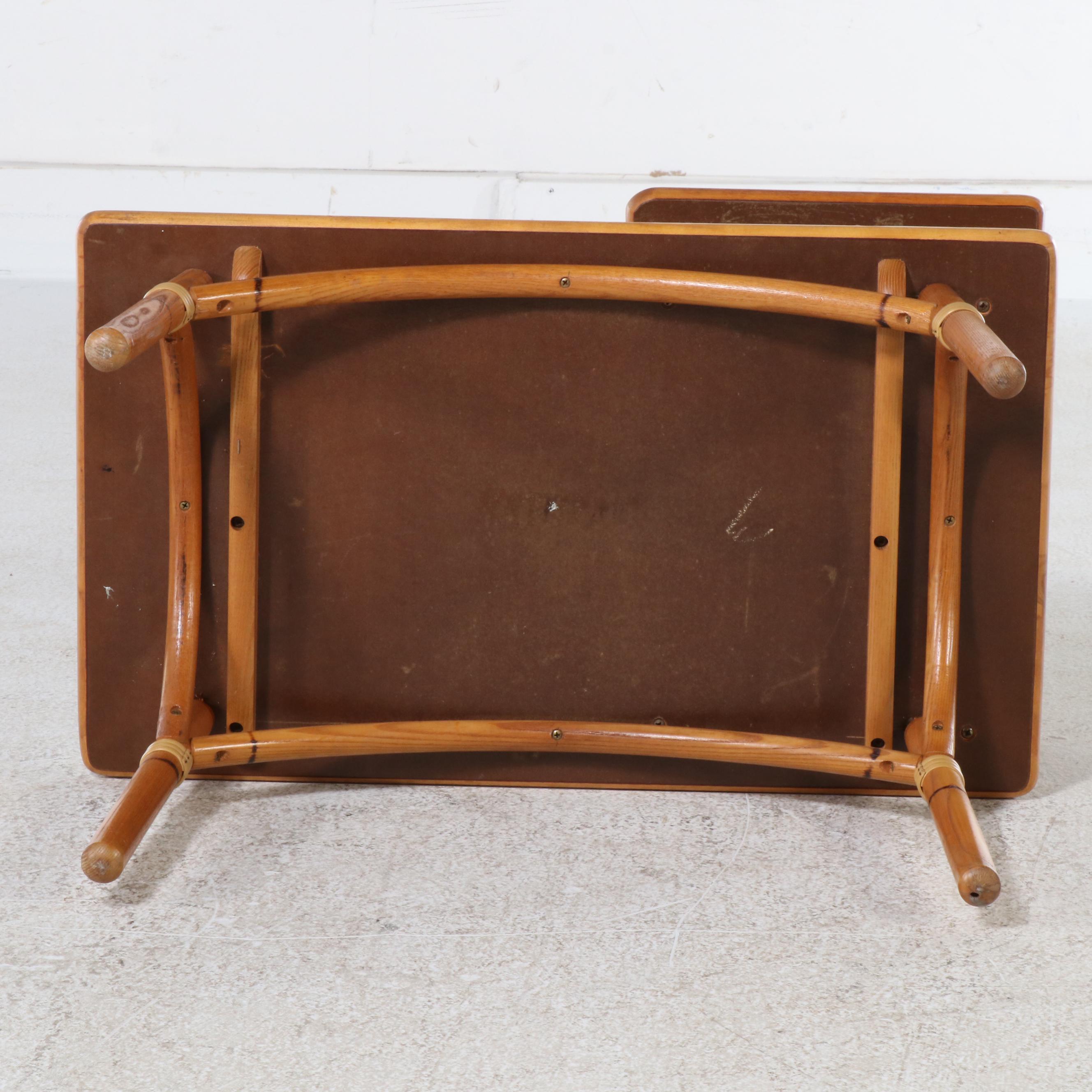 Heywood-Wakefield "Ashcraft" Two-Tiered Corner Table and End Table, Mid-20th C.