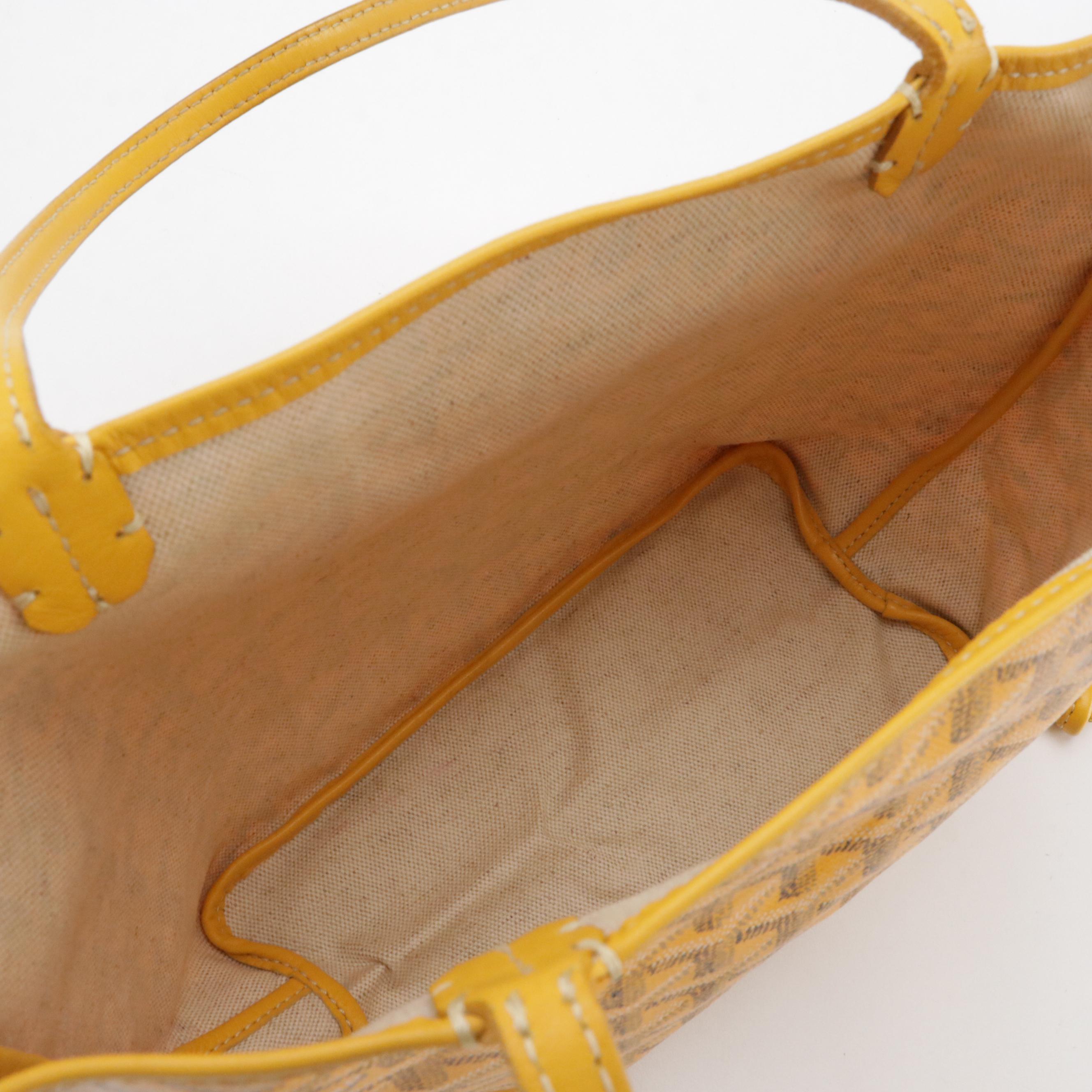 Goyard Saint Louis Junior Tote in Yellow Goyardine Canvas and Calfskin Leather