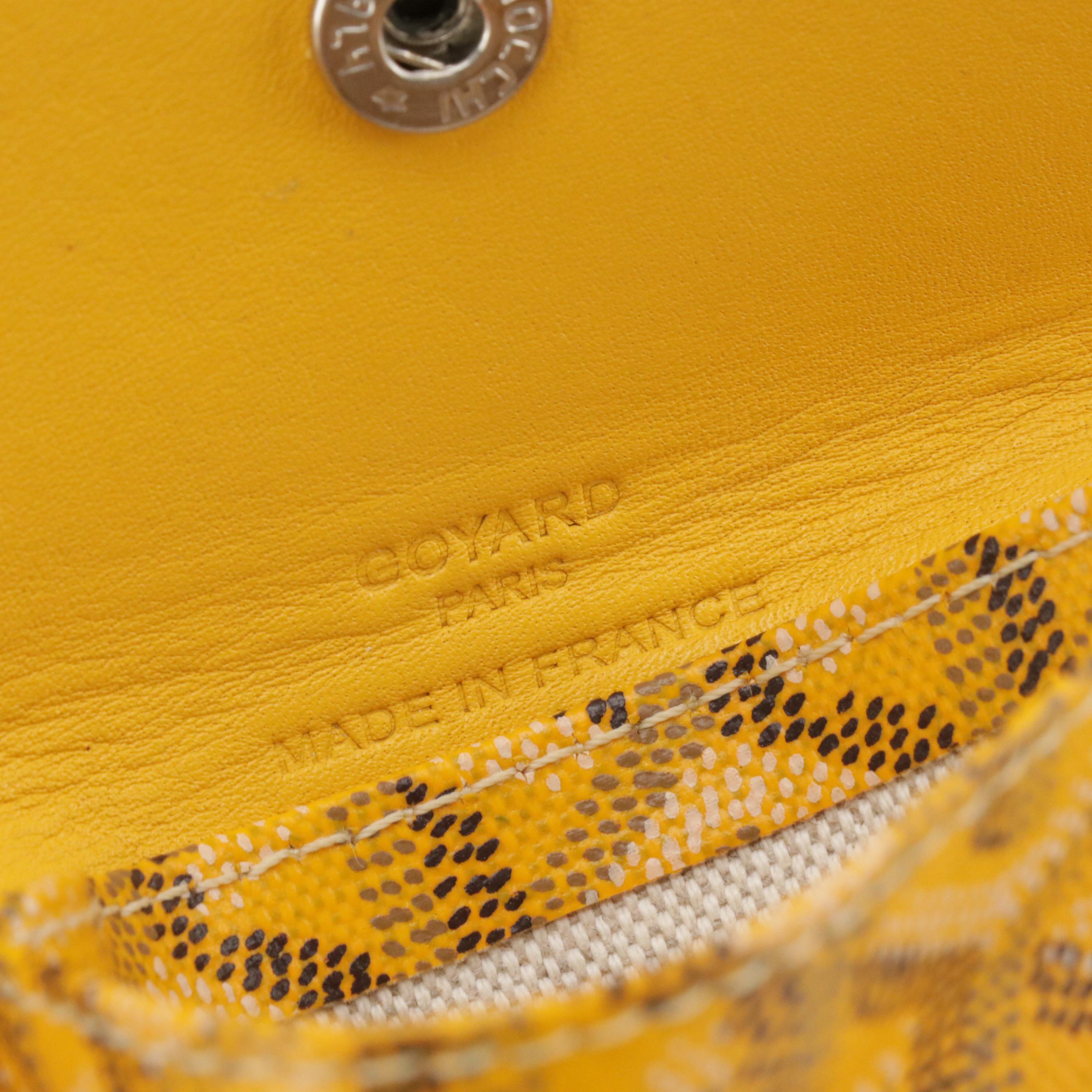 Goyard Saint Louis Junior Tote in Yellow Goyardine Canvas and Calfskin Leather