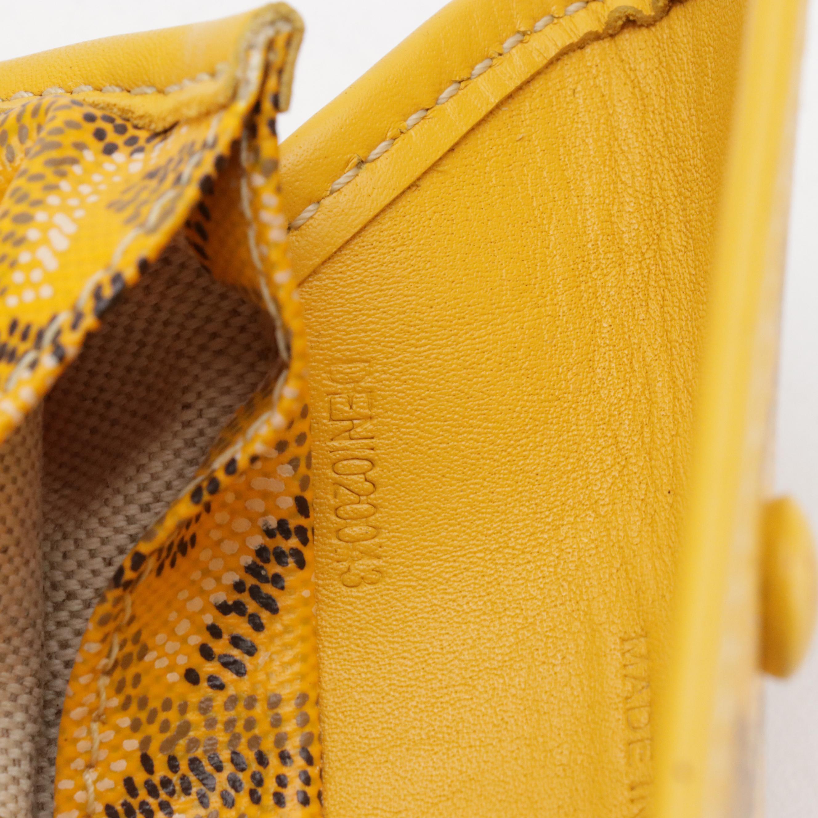 Goyard Saint Louis Junior Tote in Yellow Goyardine Canvas and Calfskin Leather