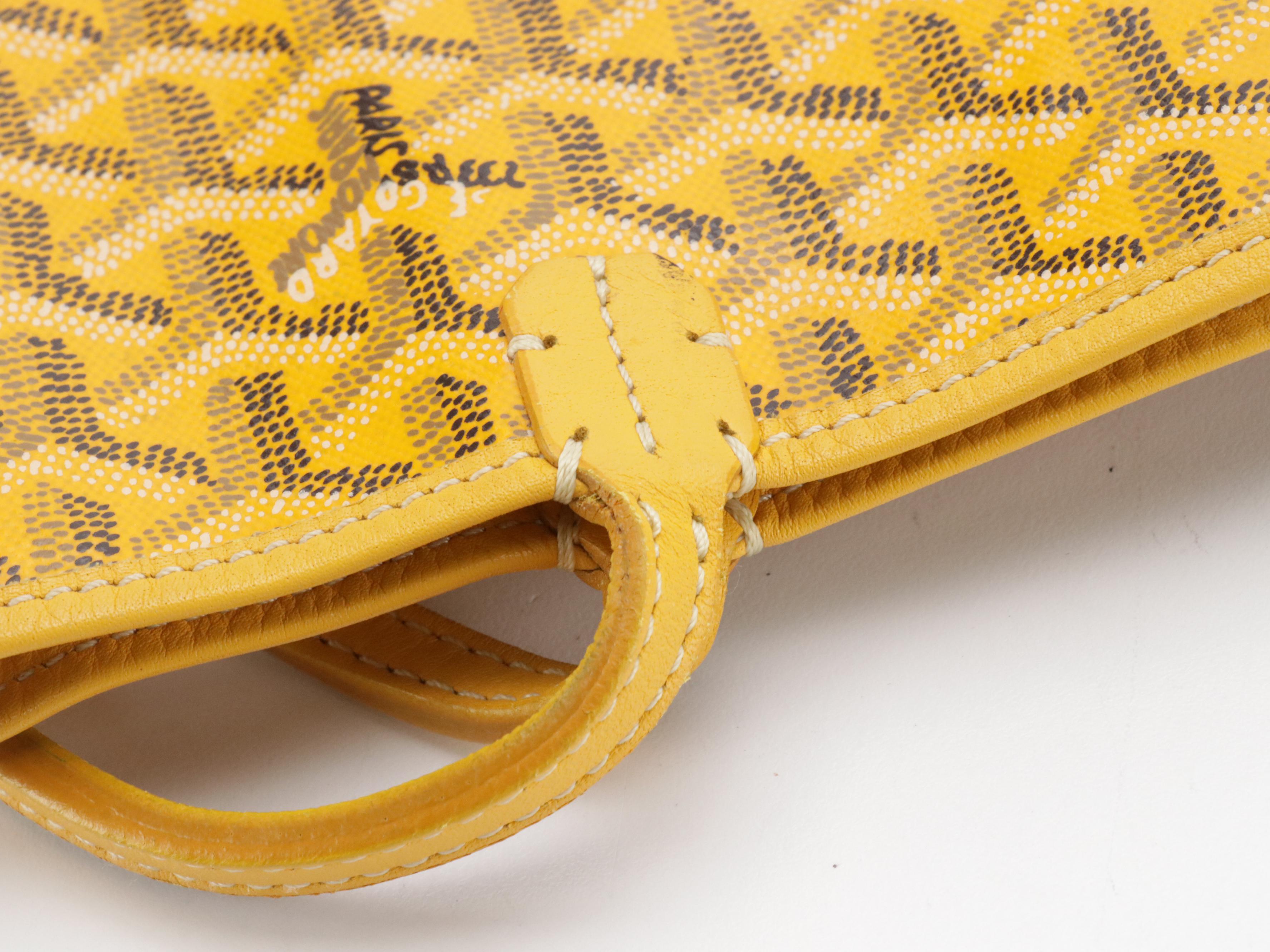 Goyard Saint Louis Junior Tote in Yellow Goyardine Canvas and Calfskin Leather