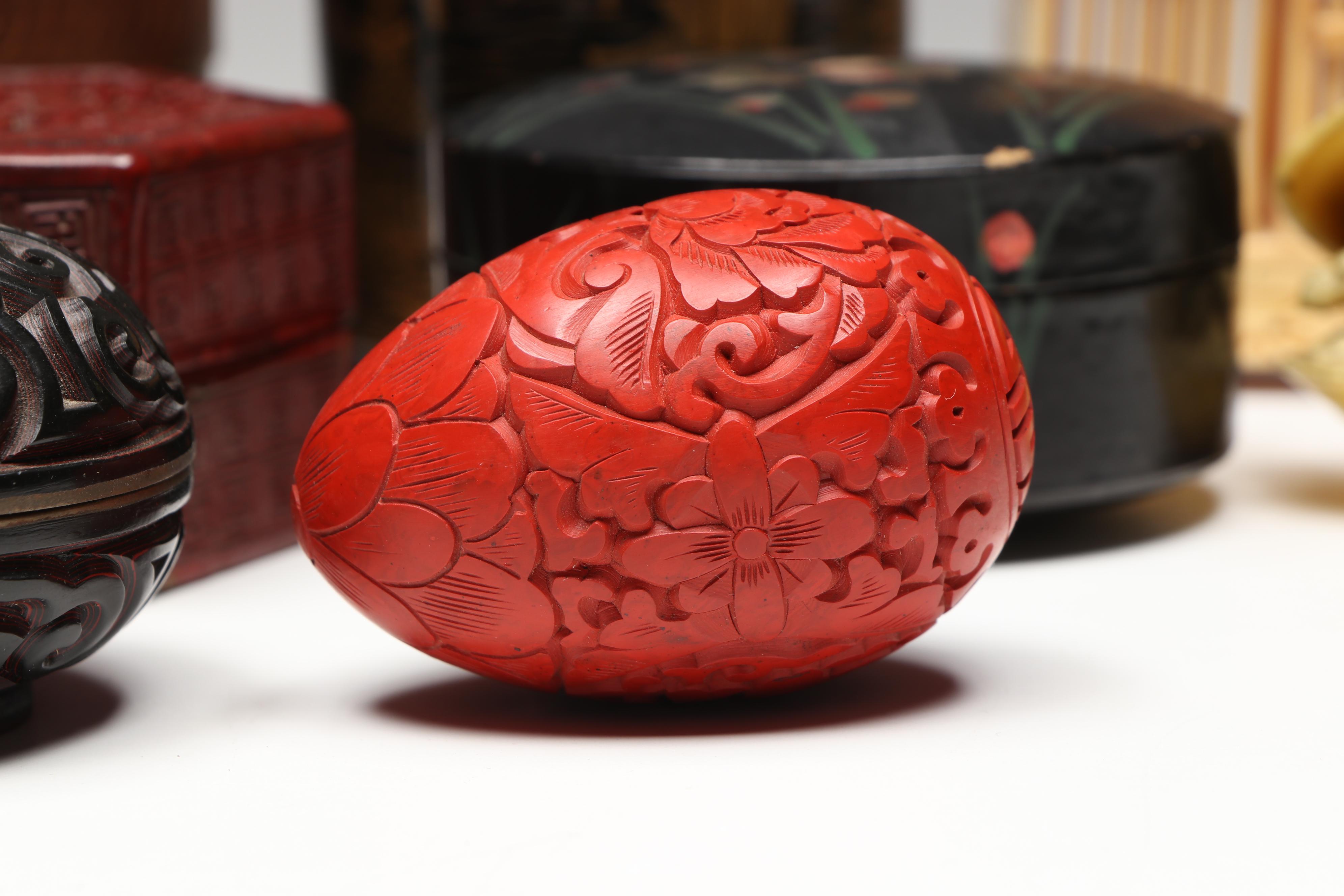 Chinese Celluloid Snuff Box, Chinese Bone Cricket Cage, and More Décor