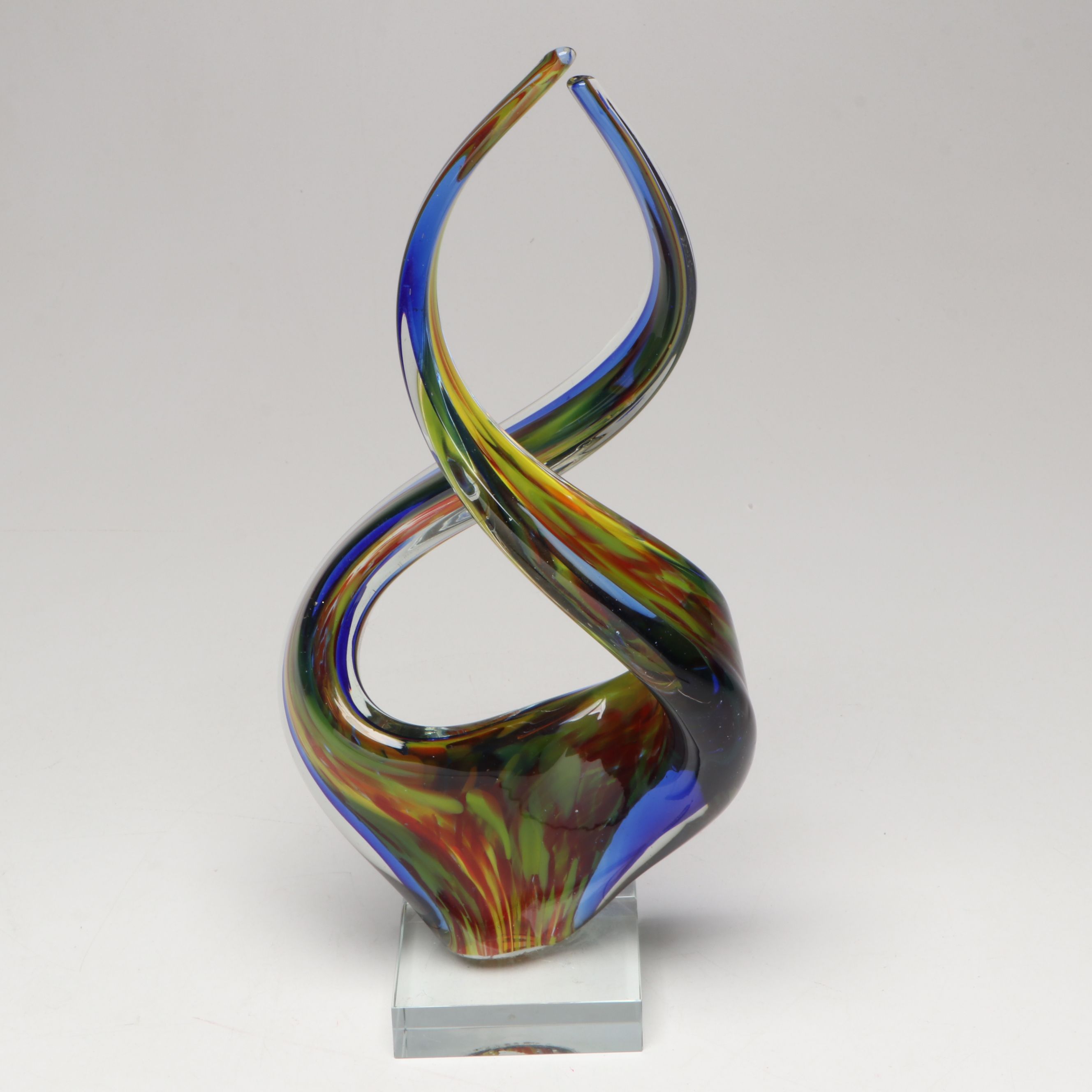 Murano Style Art Glass Swirled Sculptures
