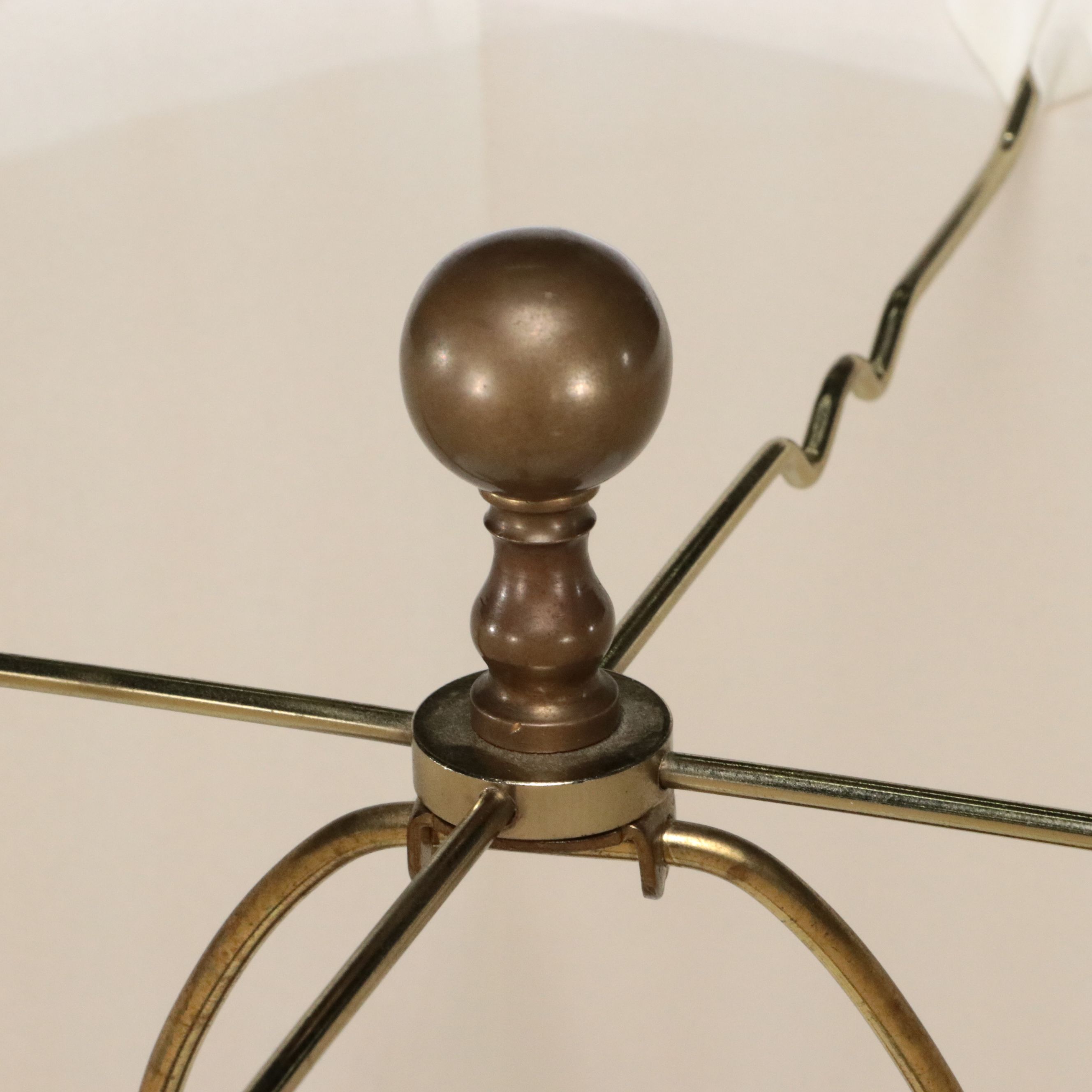 French Adapted Crystal Pillar Brass Mount Table Lamps and Pleated Silk Shades