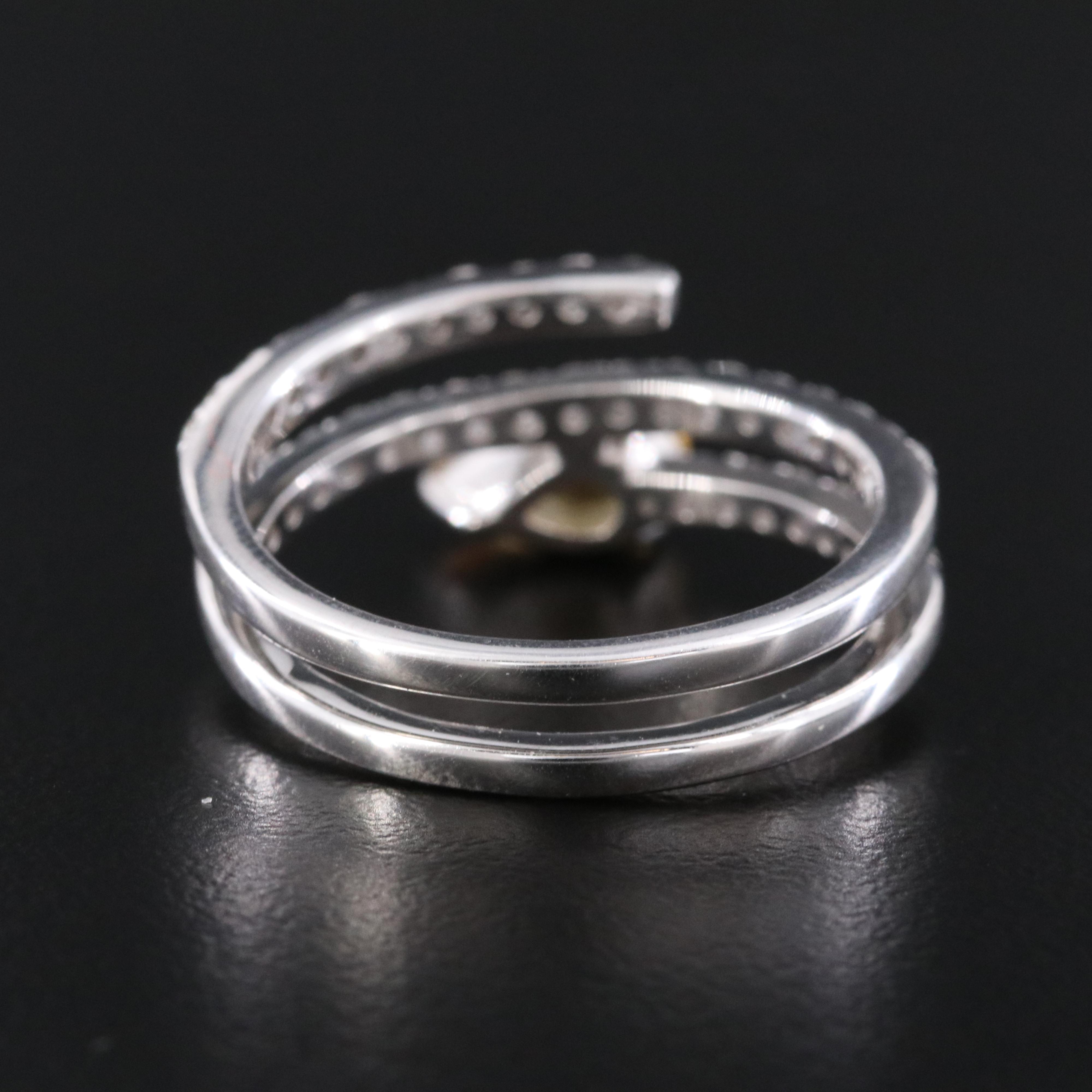 Sterling Citrine and White Zircon Wrap Ring