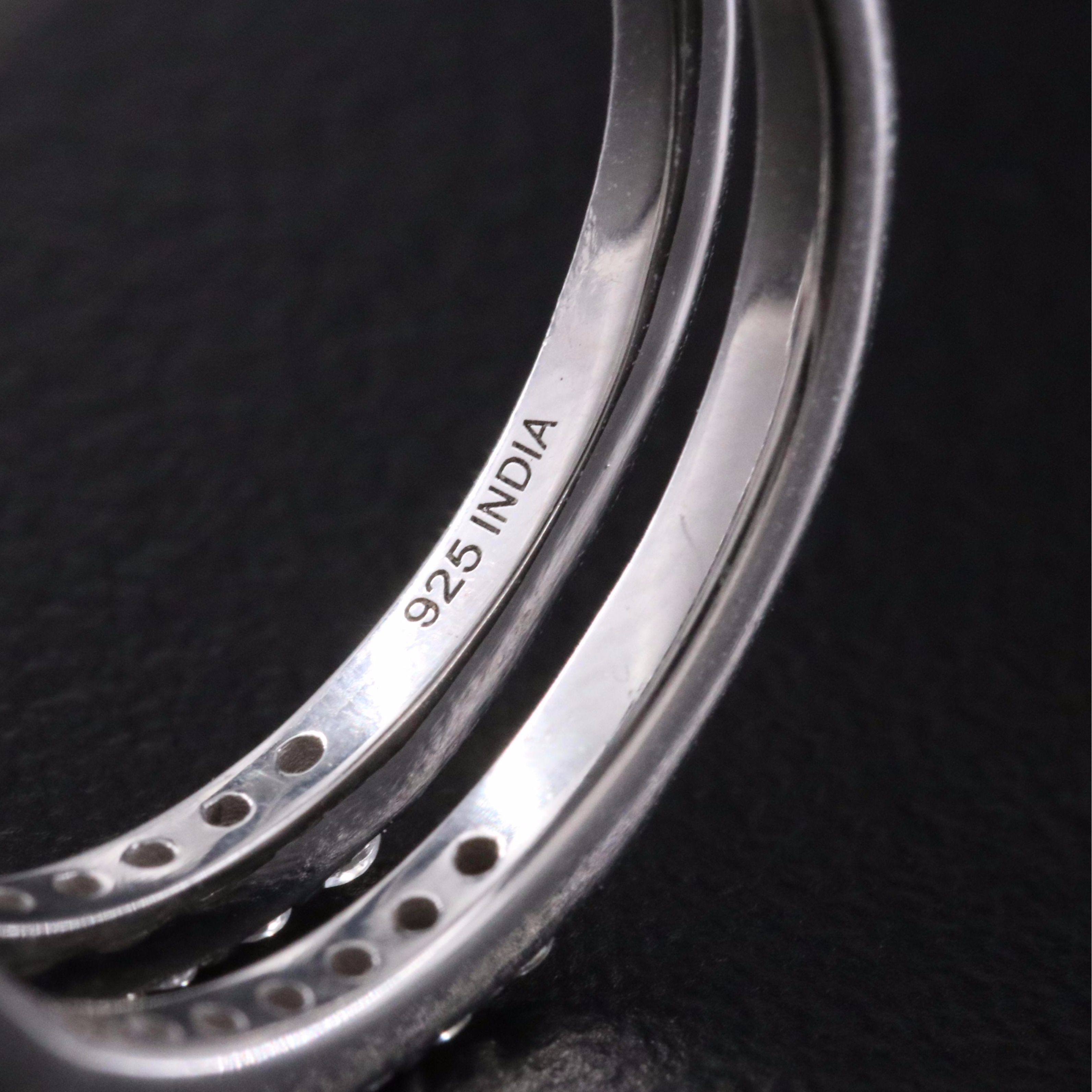 Sterling Citrine and White Zircon Wrap Ring