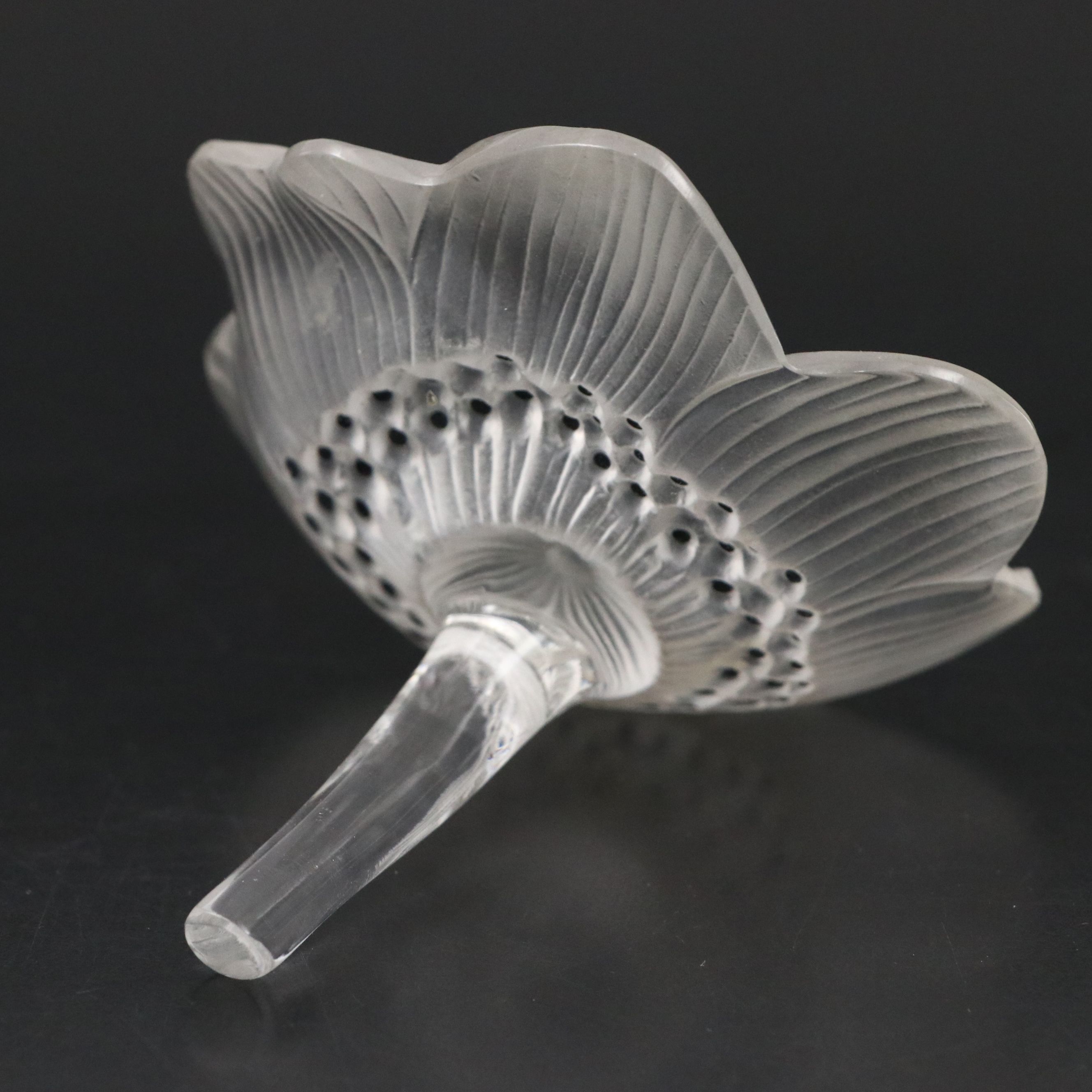 Vintage Lalique "Anemone" Crystal Figurine, Mid to Late 20th Century