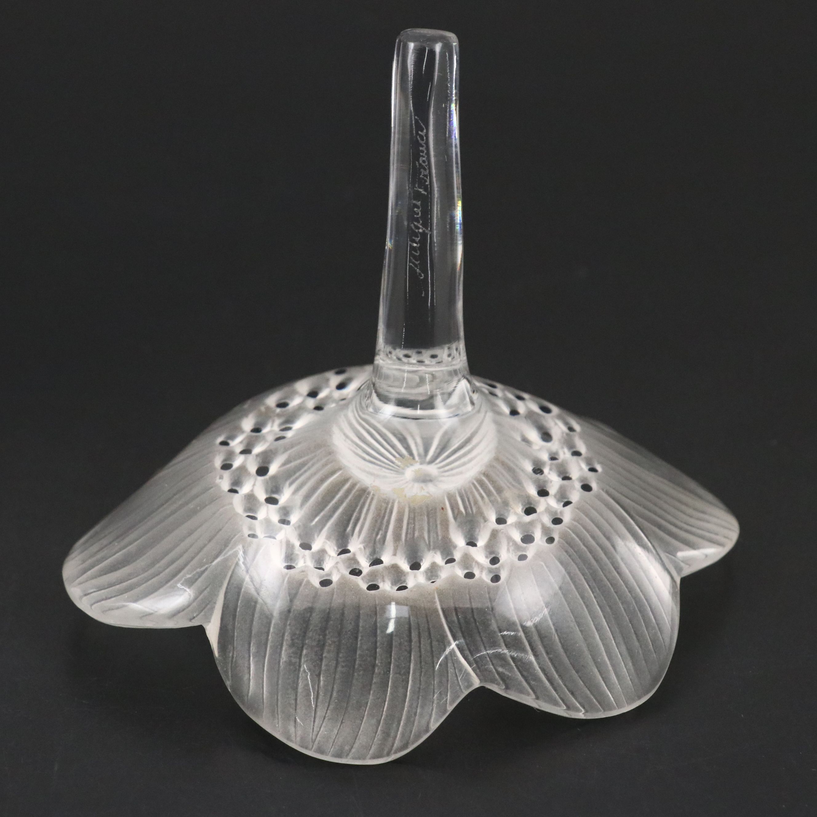 Vintage Lalique "Anemone" Crystal Figurine, Mid to Late 20th Century