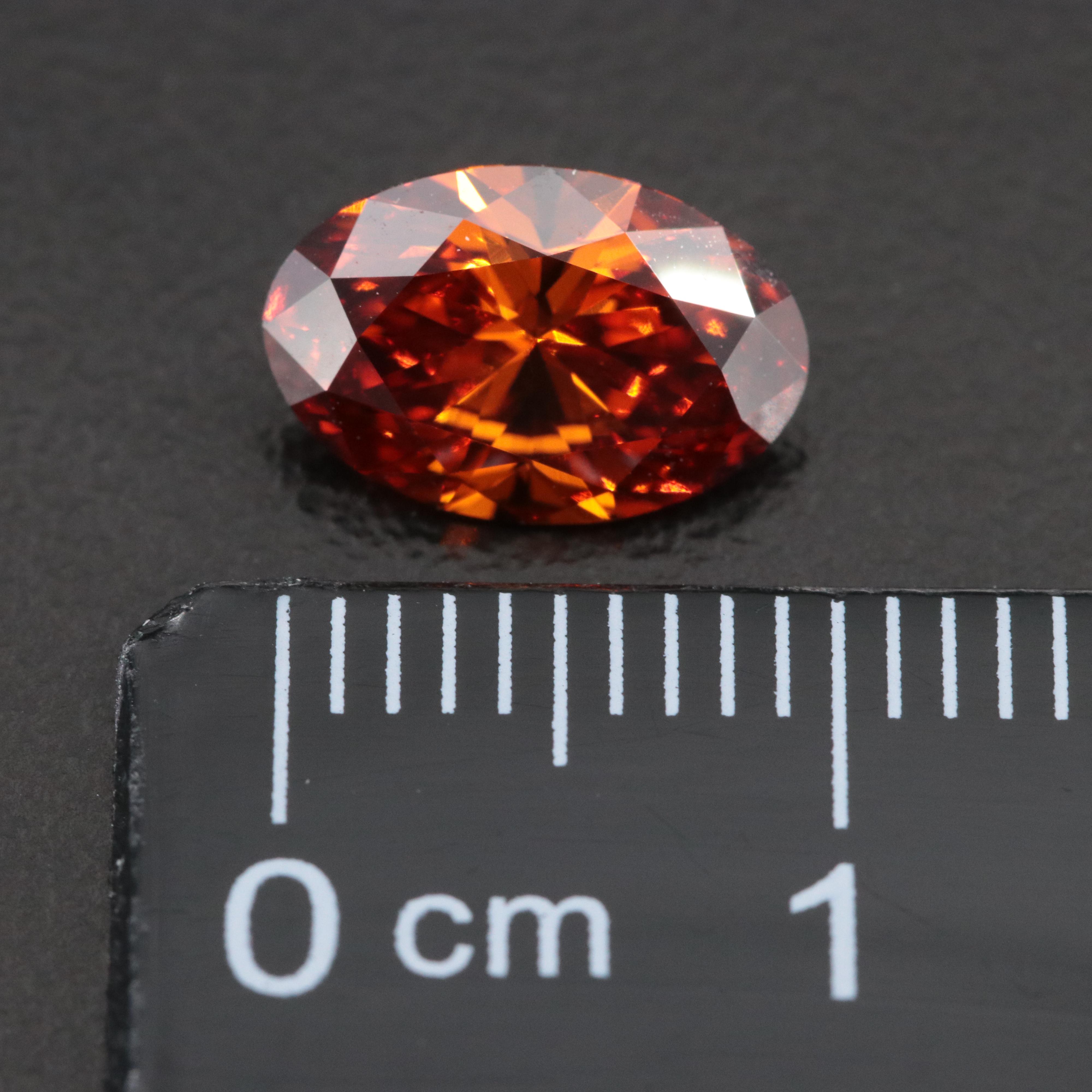 Loose 1.67 CT Fancy Vivid Orange Lab Grown Diamond with IGI Report
