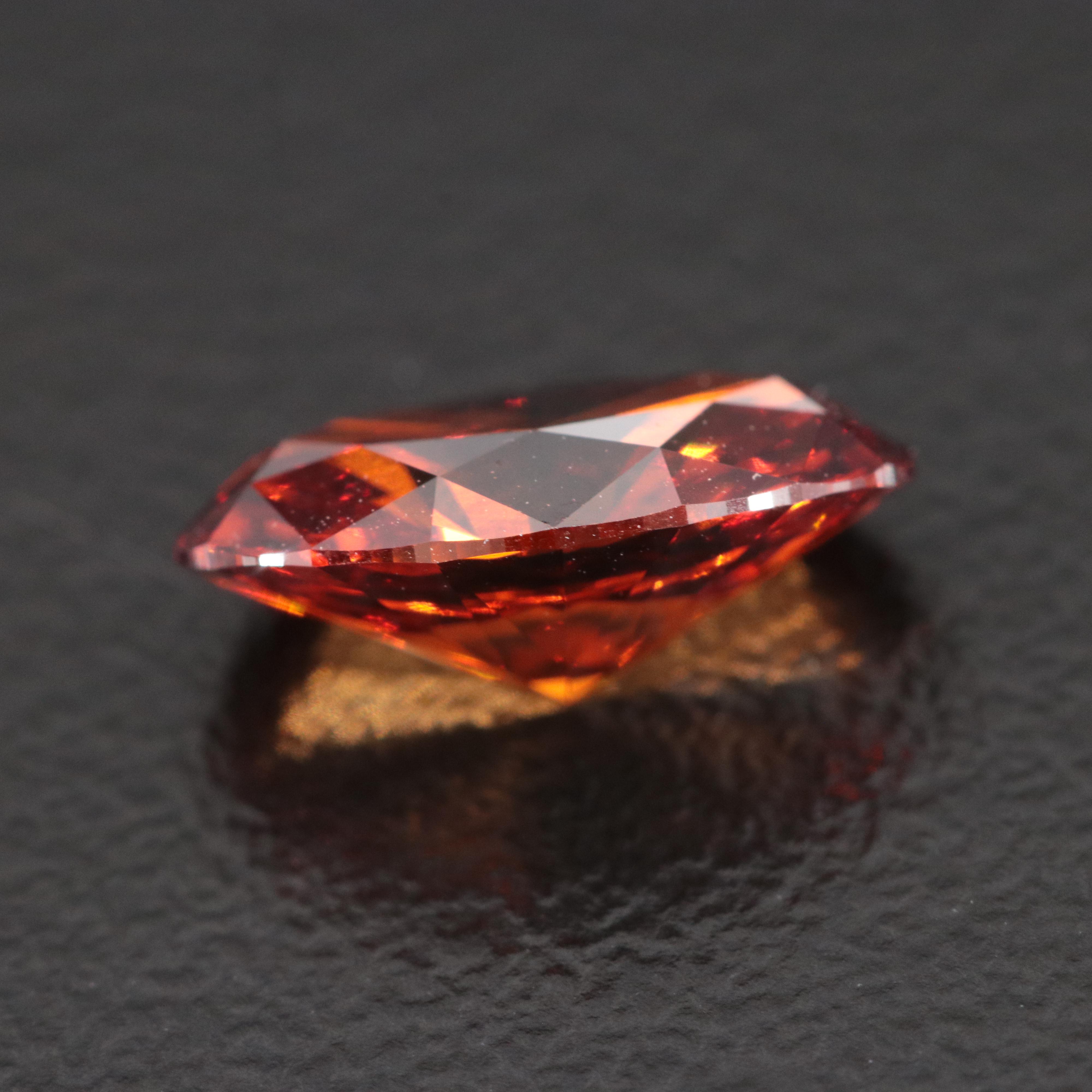 Loose 1.67 CT Fancy Vivid Orange Lab Grown Diamond with IGI Report