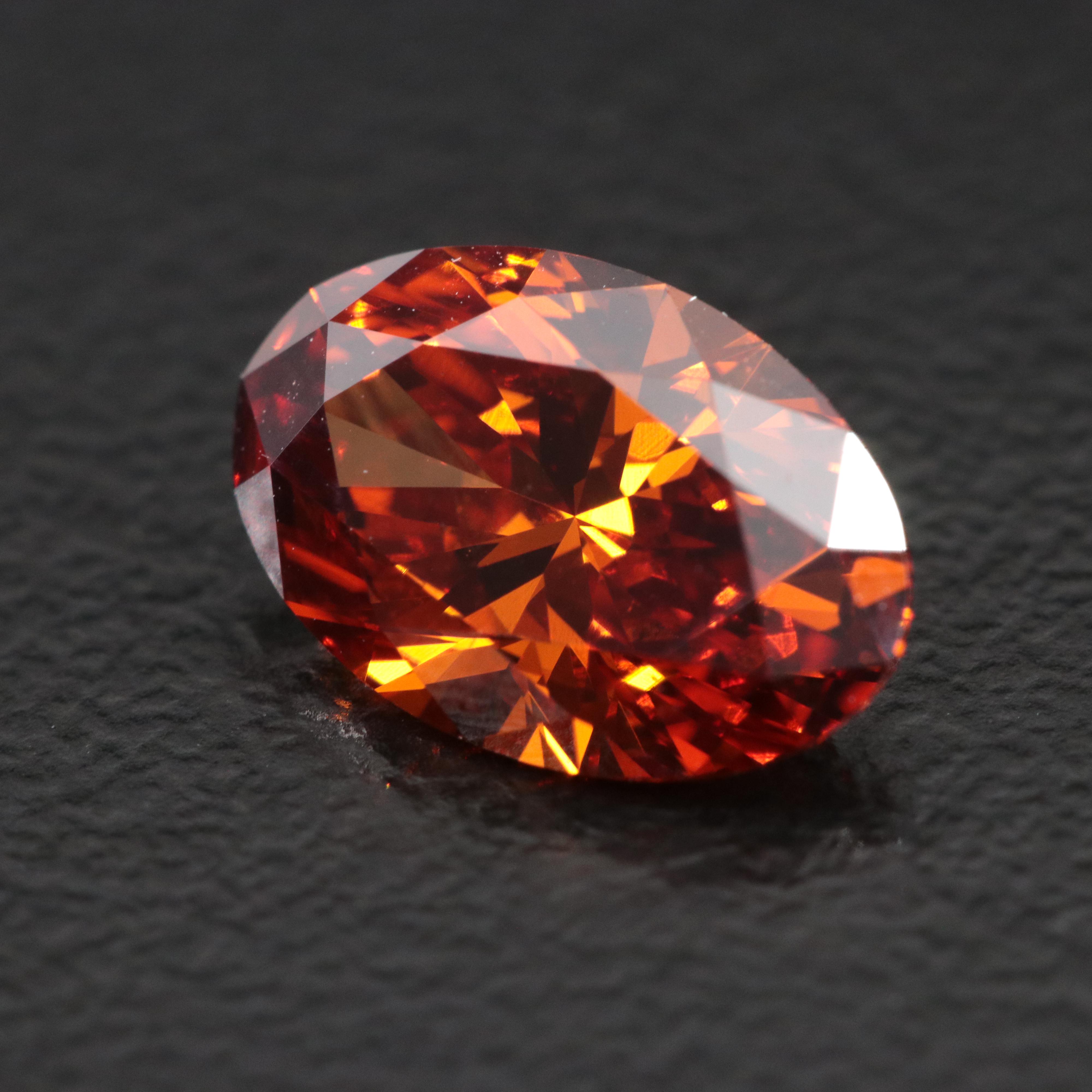 Loose 1.67 CT Fancy Vivid Orange Lab Grown Diamond with IGI Report