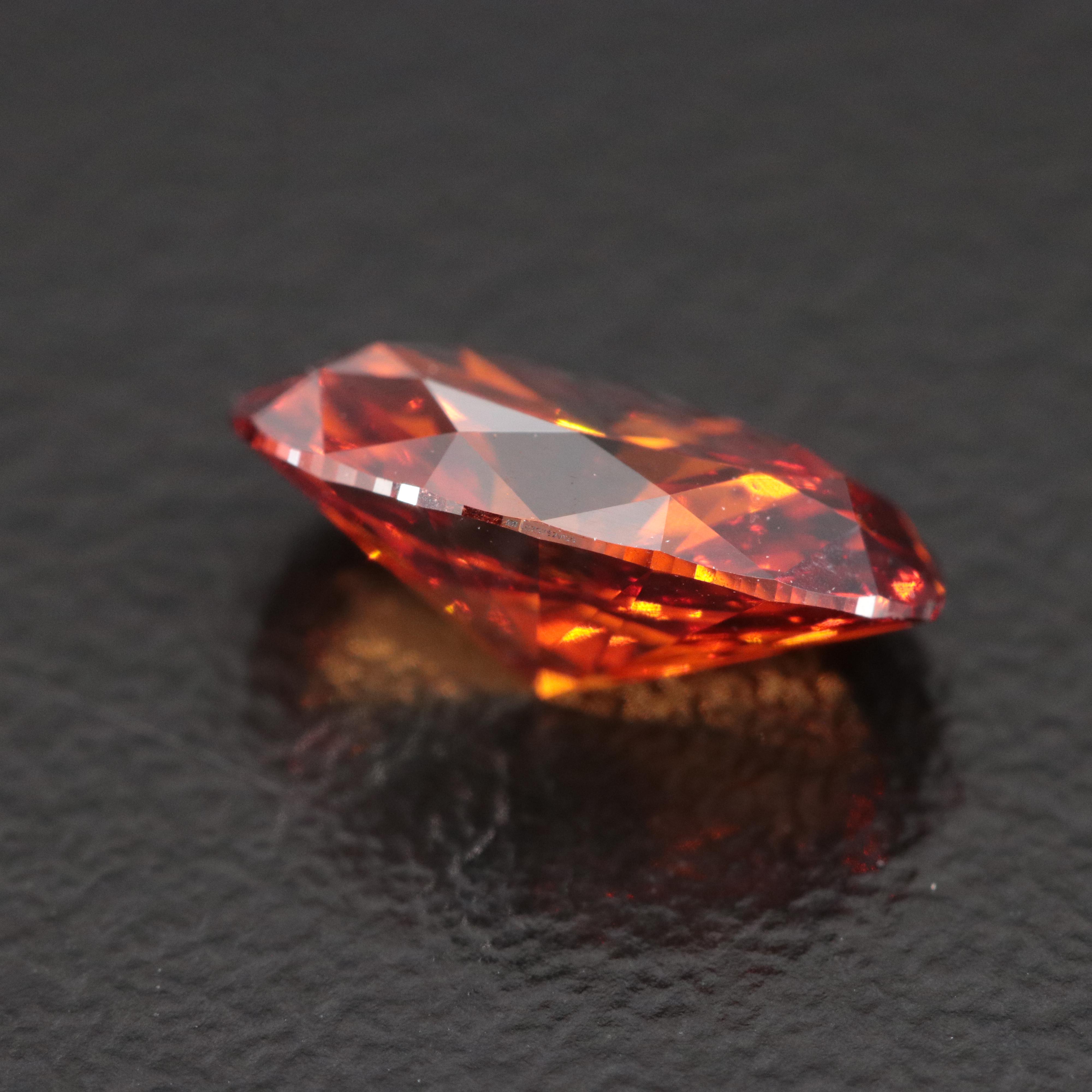 Loose 1.67 CT Fancy Vivid Orange Lab Grown Diamond with IGI Report