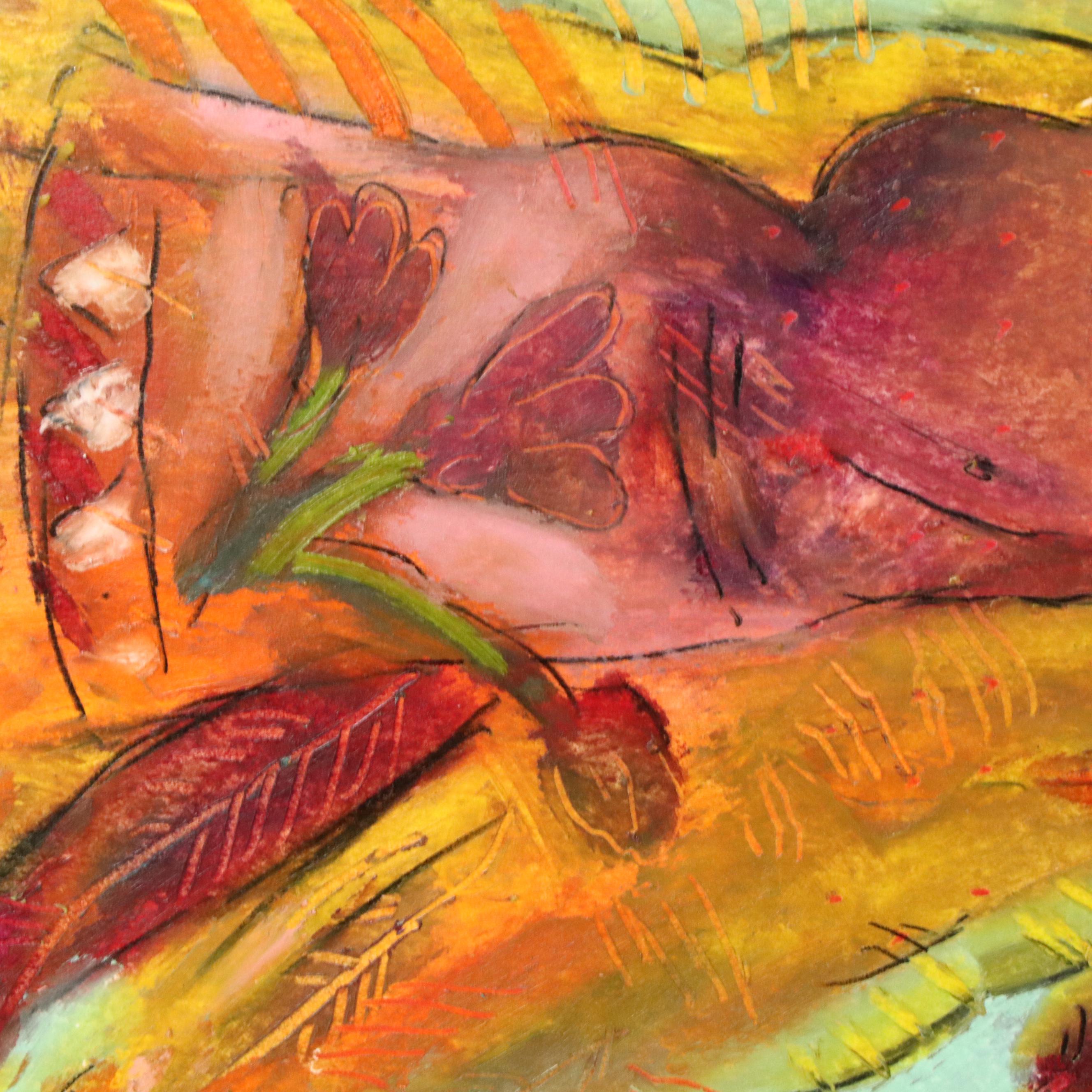 Norman Laliberté Oil Painting with Gold Leaf "First Summer of 2000," 2000