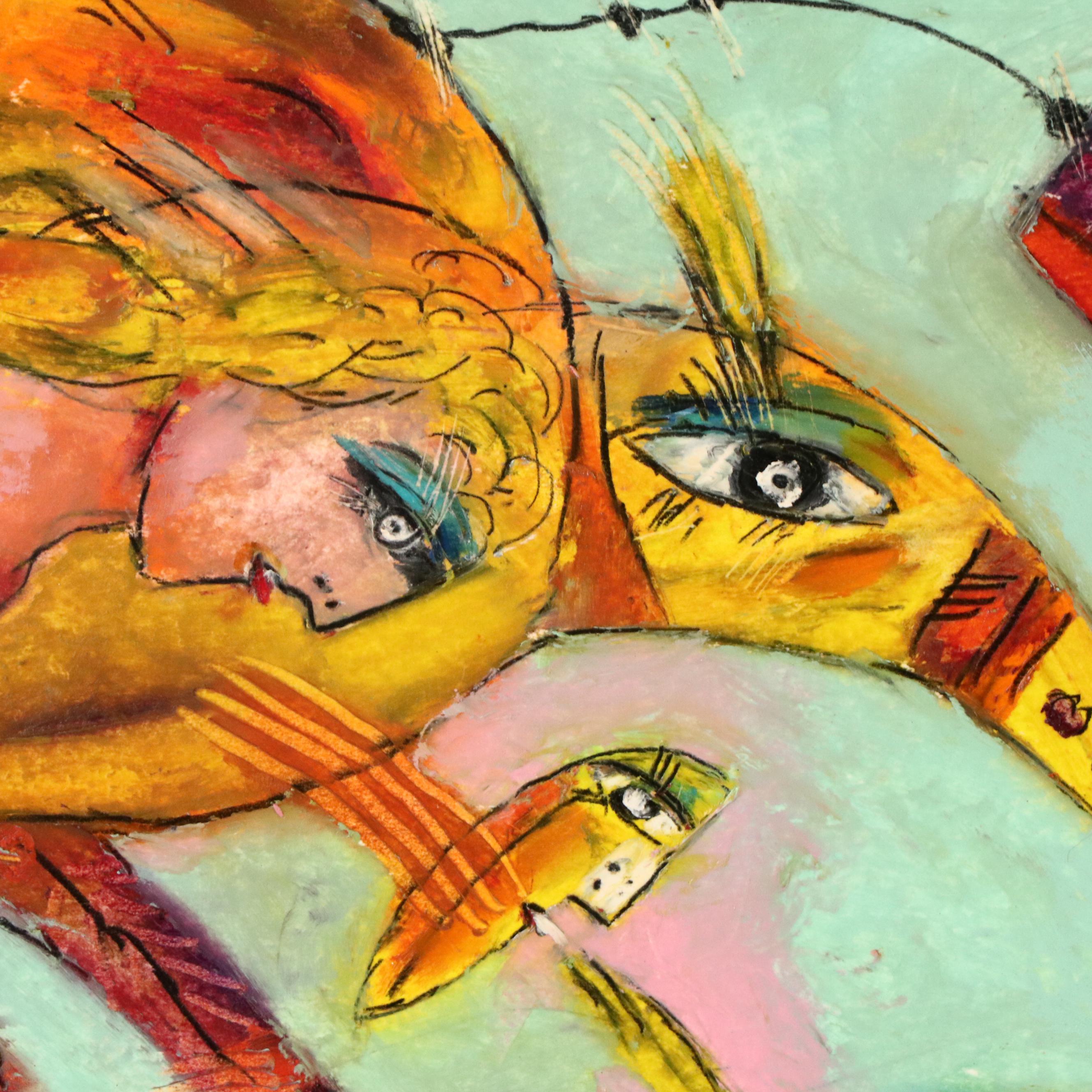 Norman Laliberté Oil Painting with Gold Leaf "First Summer of 2000," 2000