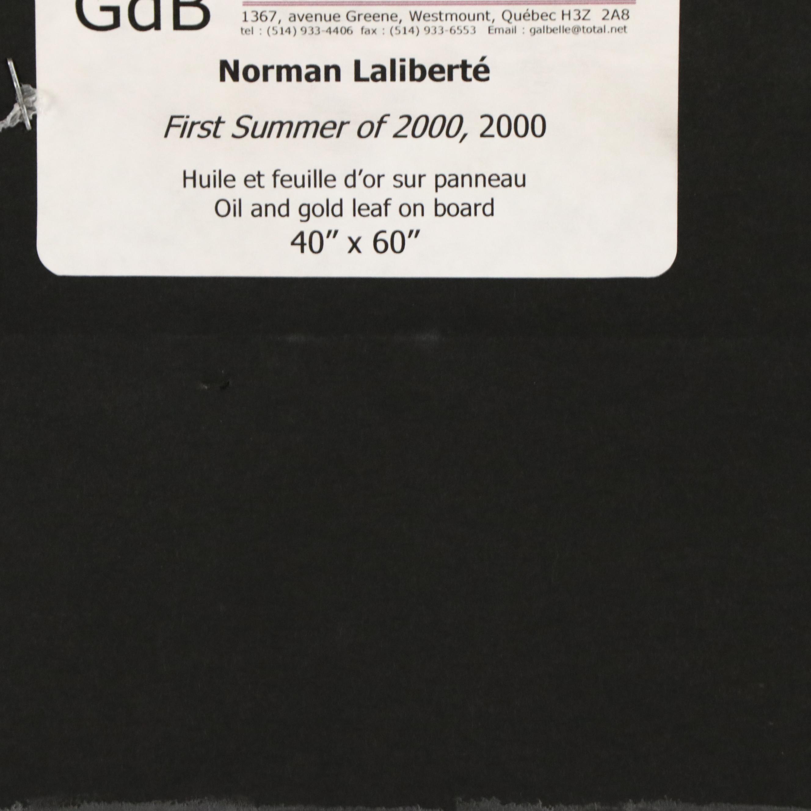 Norman Laliberté Oil Painting with Gold Leaf "First Summer of 2000," 2000