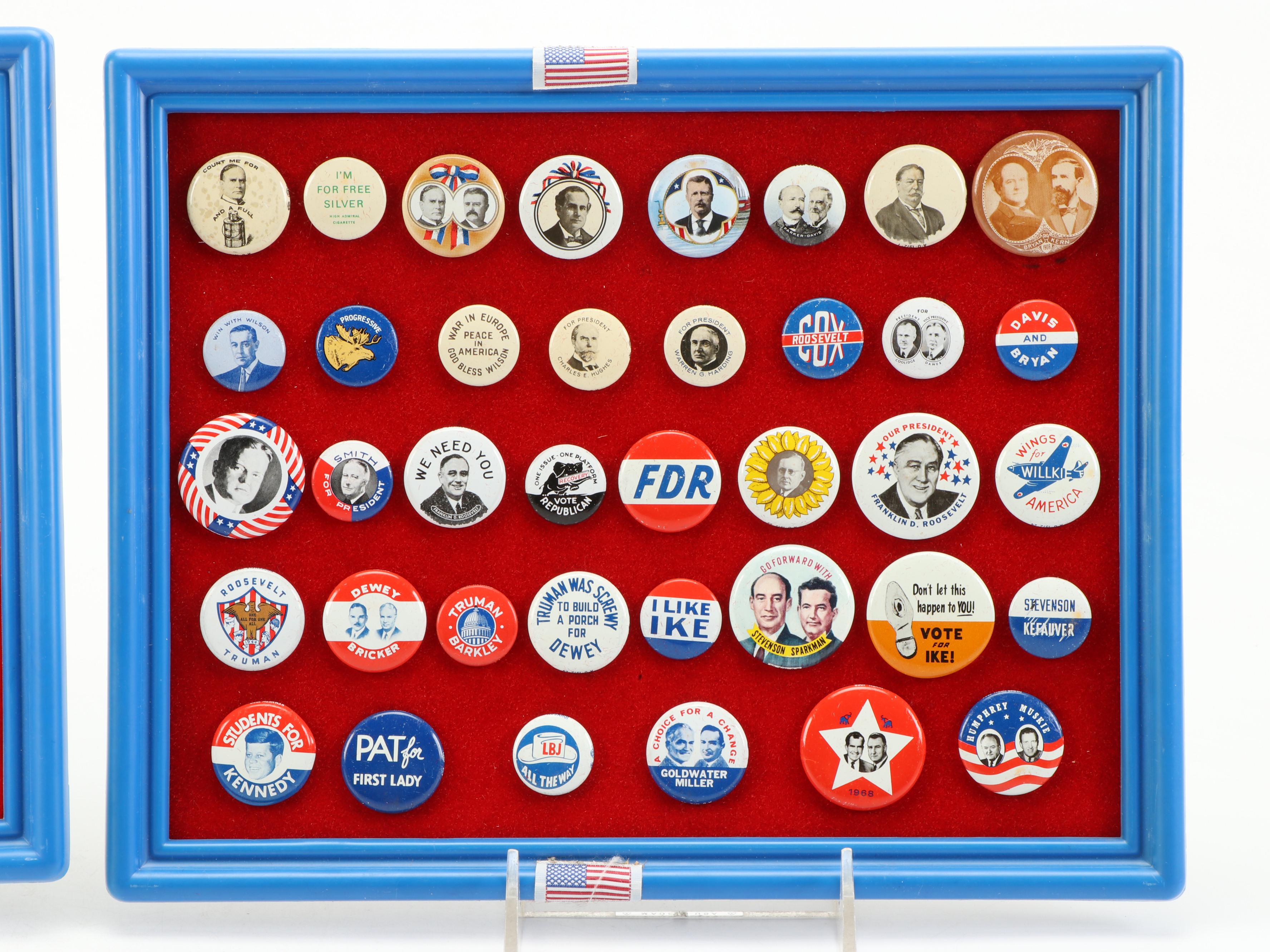 Presidential Political Campaign Reproduction Pinbacks