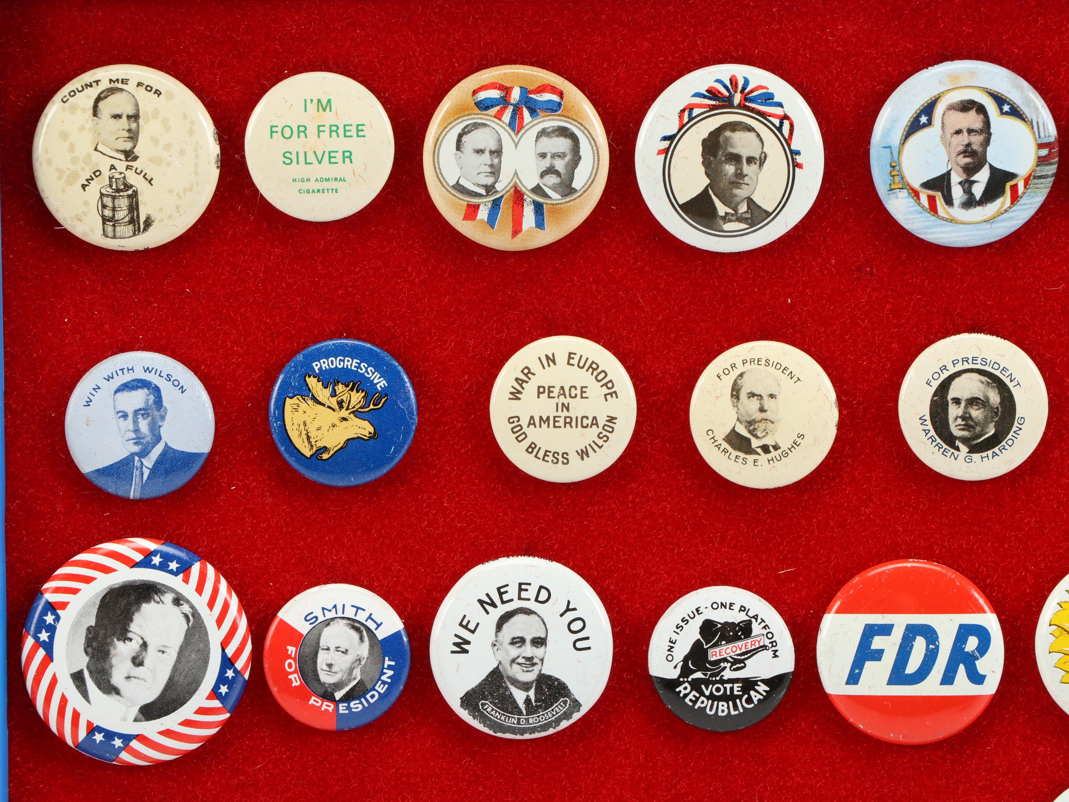 Presidential Political Campaign Reproduction Pinbacks