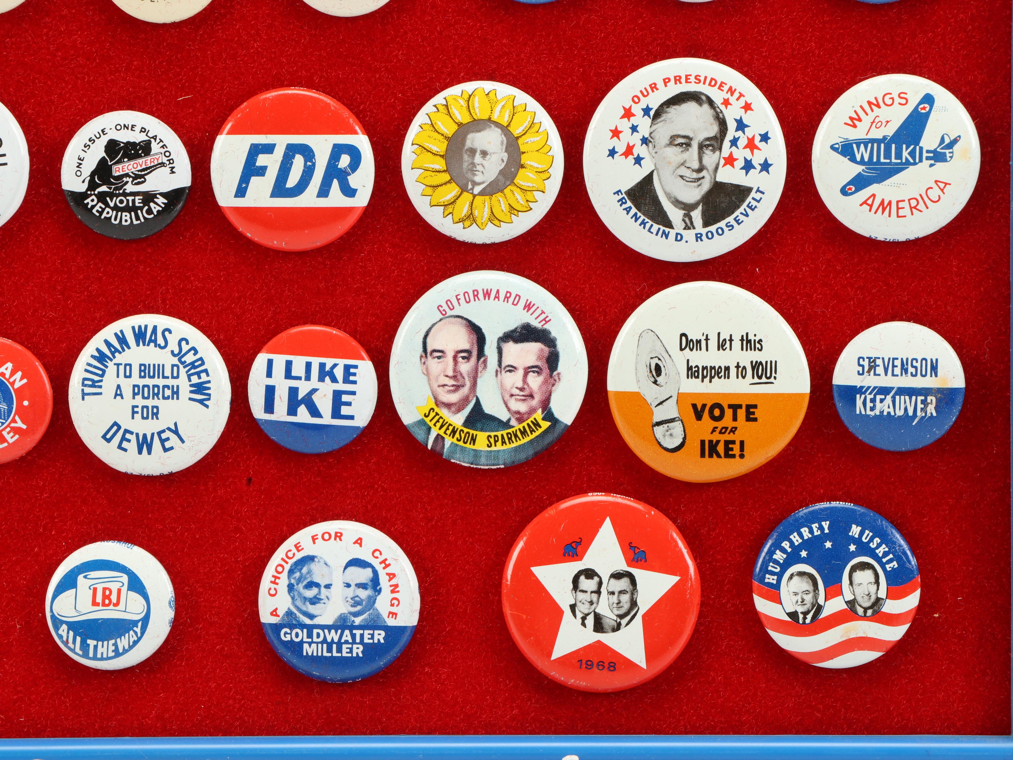 Presidential Political Campaign Reproduction Pinbacks