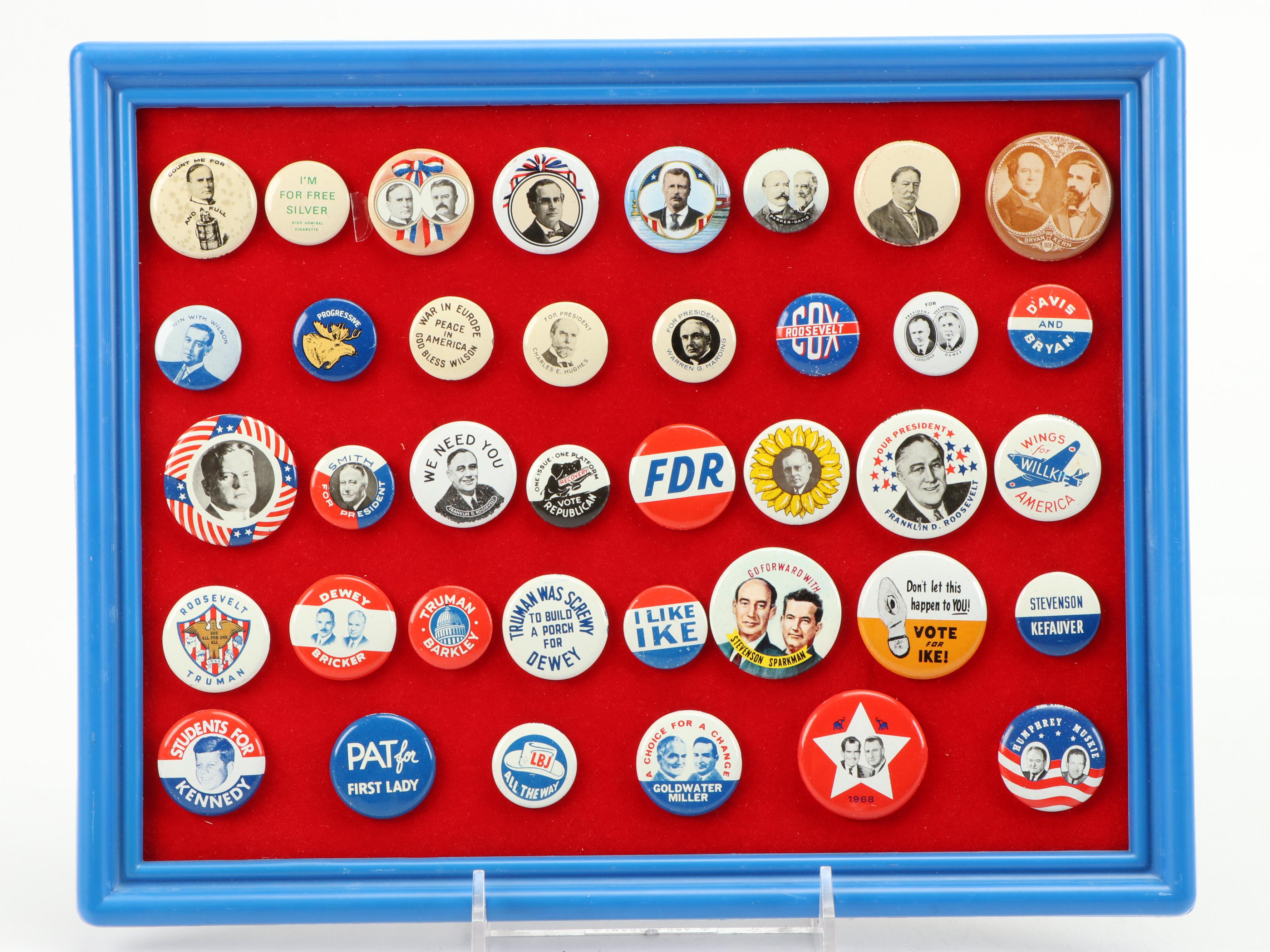 Presidential Political Campaign Reproduction Pinbacks