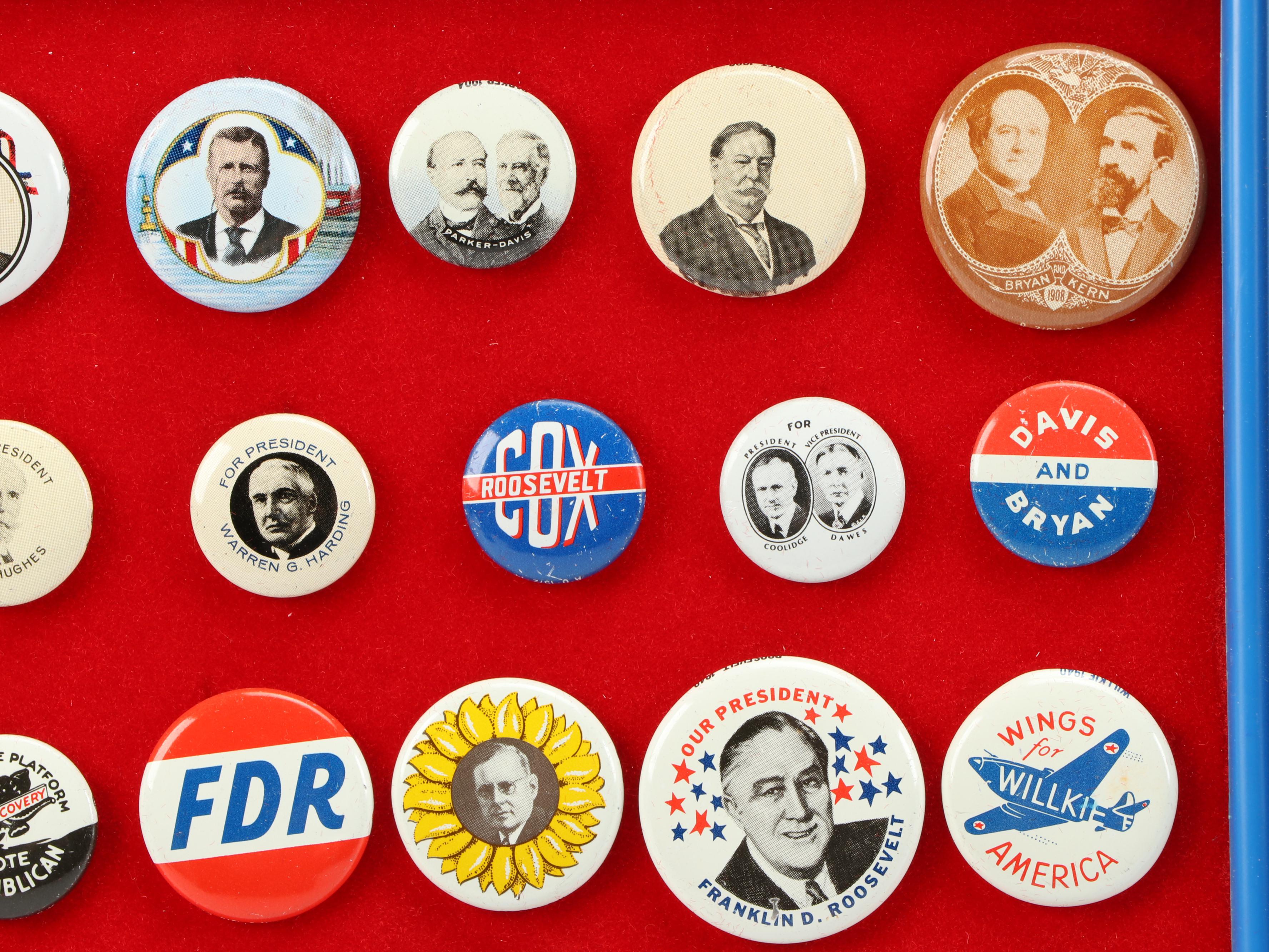 Presidential Political Campaign Reproduction Pinbacks
