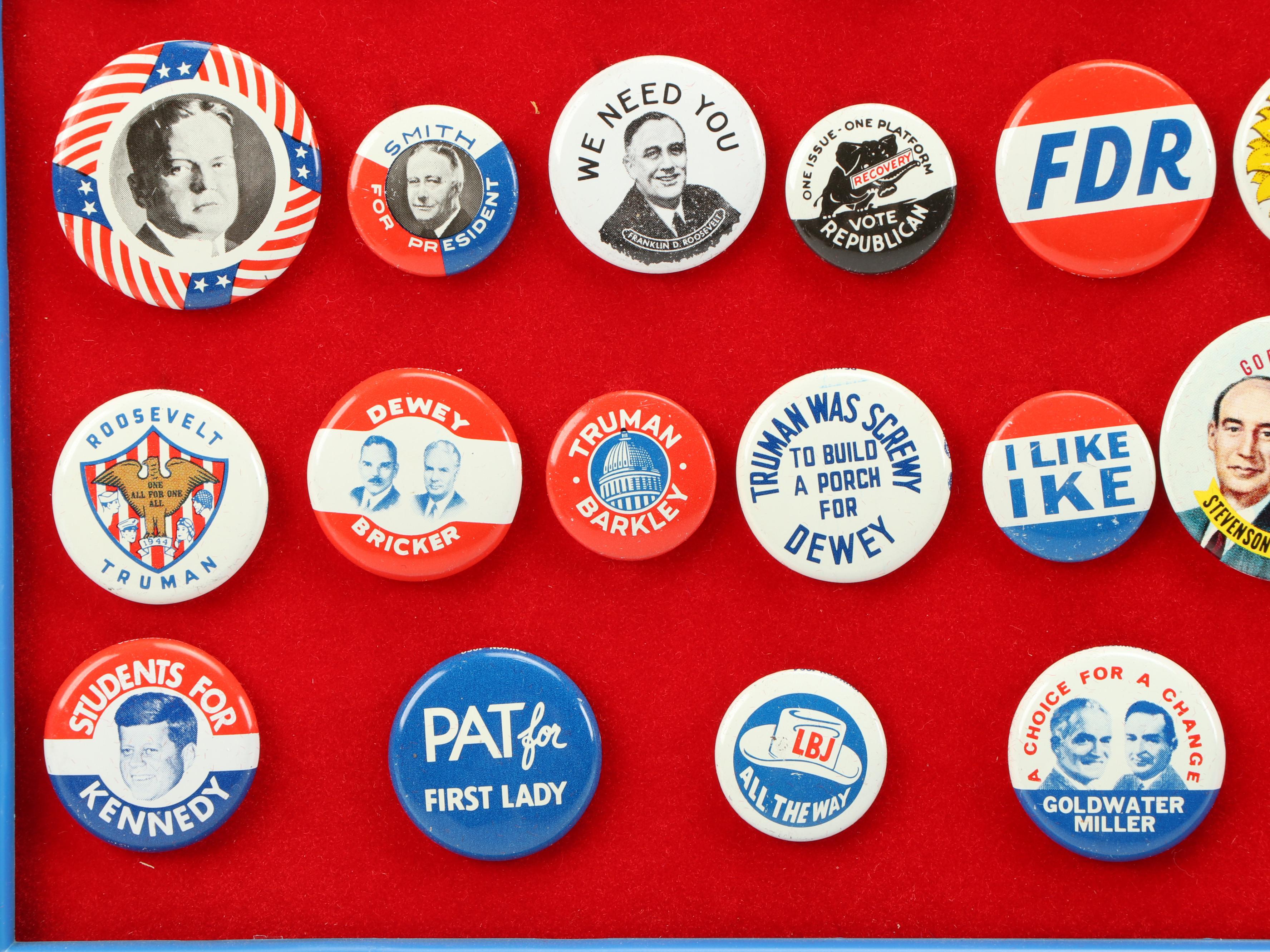 Presidential Political Campaign Reproduction Pinbacks