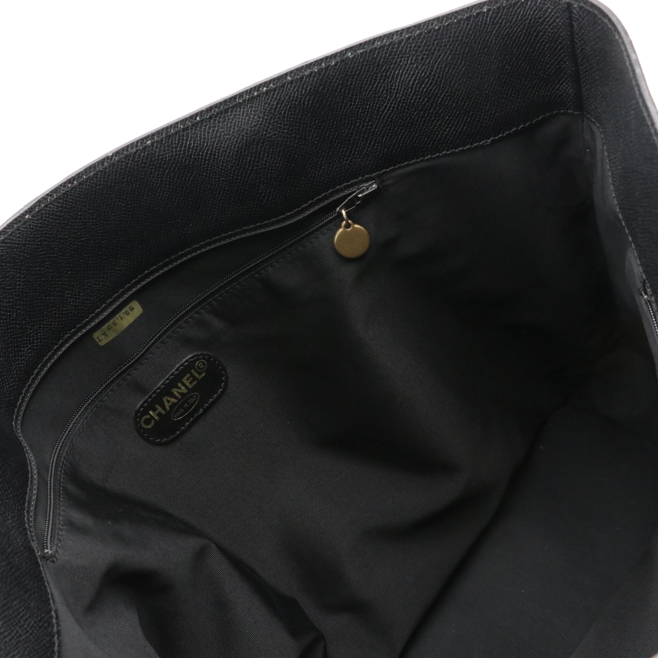 Chanel Black Caviar Leather Tote Bag