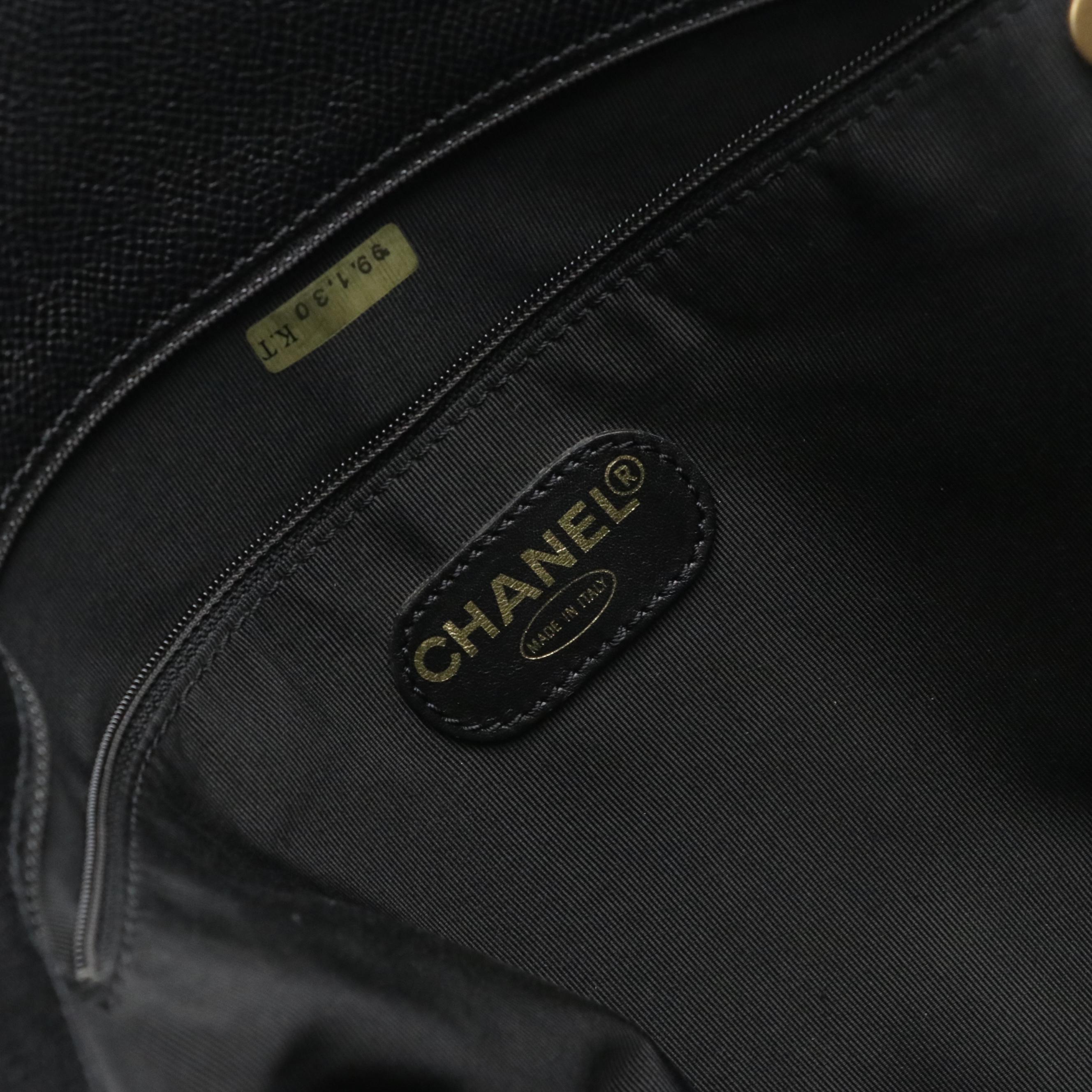 Chanel Black Caviar Leather Tote Bag