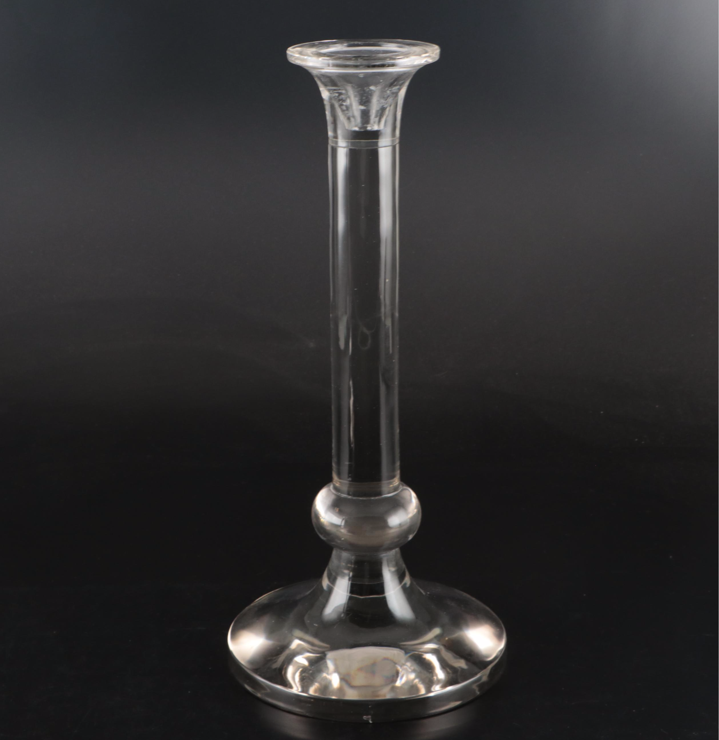 Solid Crystal Pillar Candle Holders