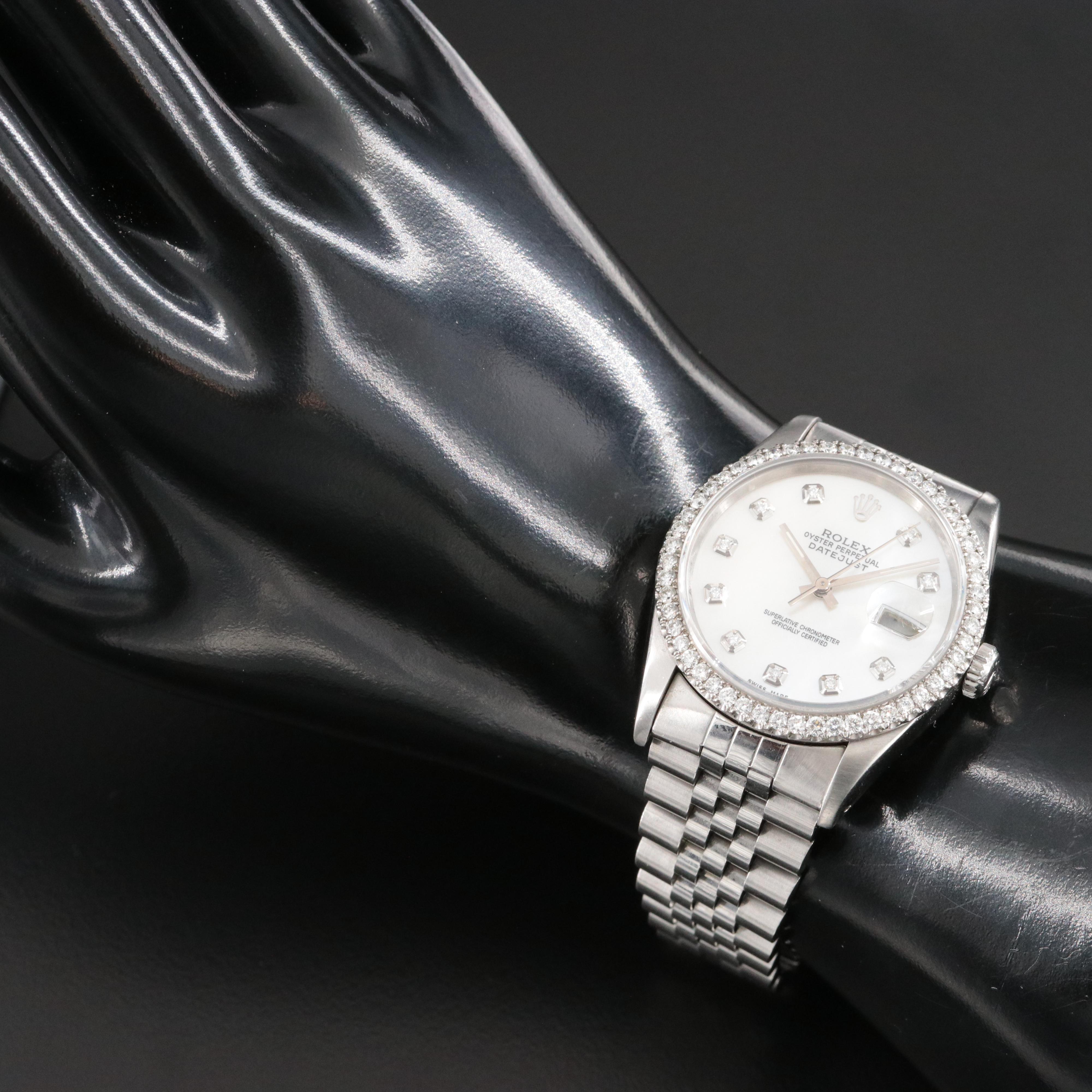 Rolex Datejust 16234 Custom Diamond Watch c.1990