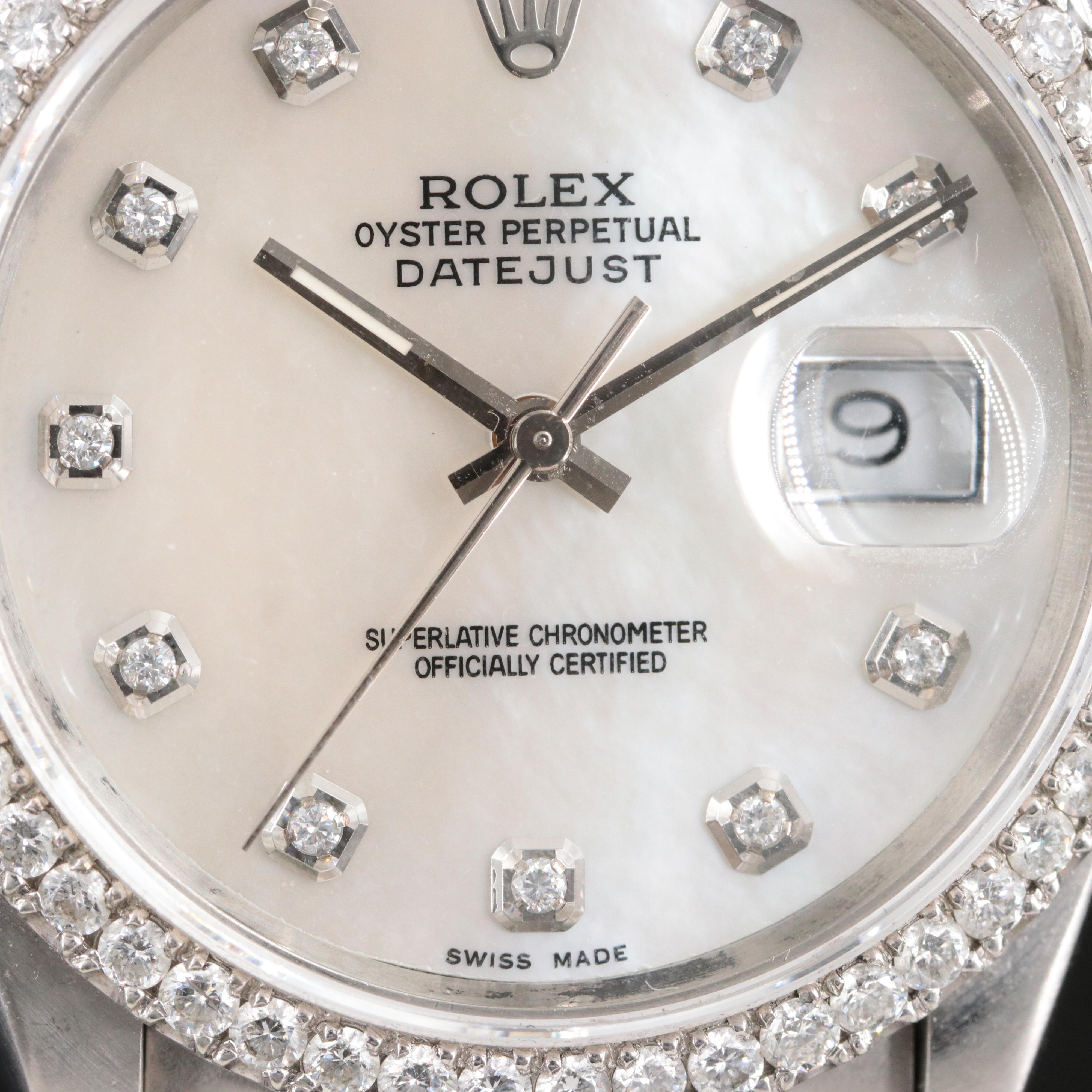 Rolex Datejust 16234 Custom Diamond Watch c.1990