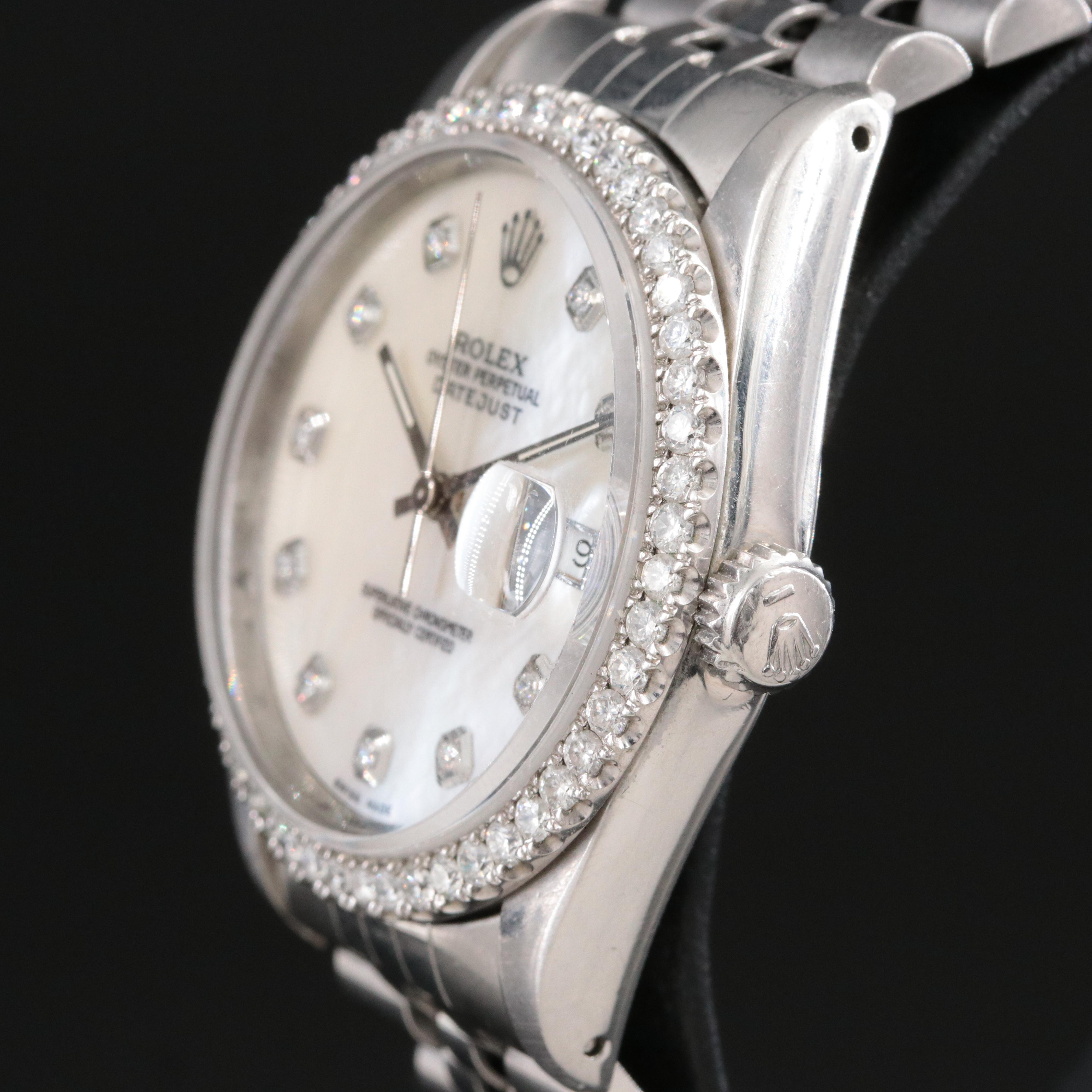 Rolex Datejust 16234 Custom Diamond Watch c.1990