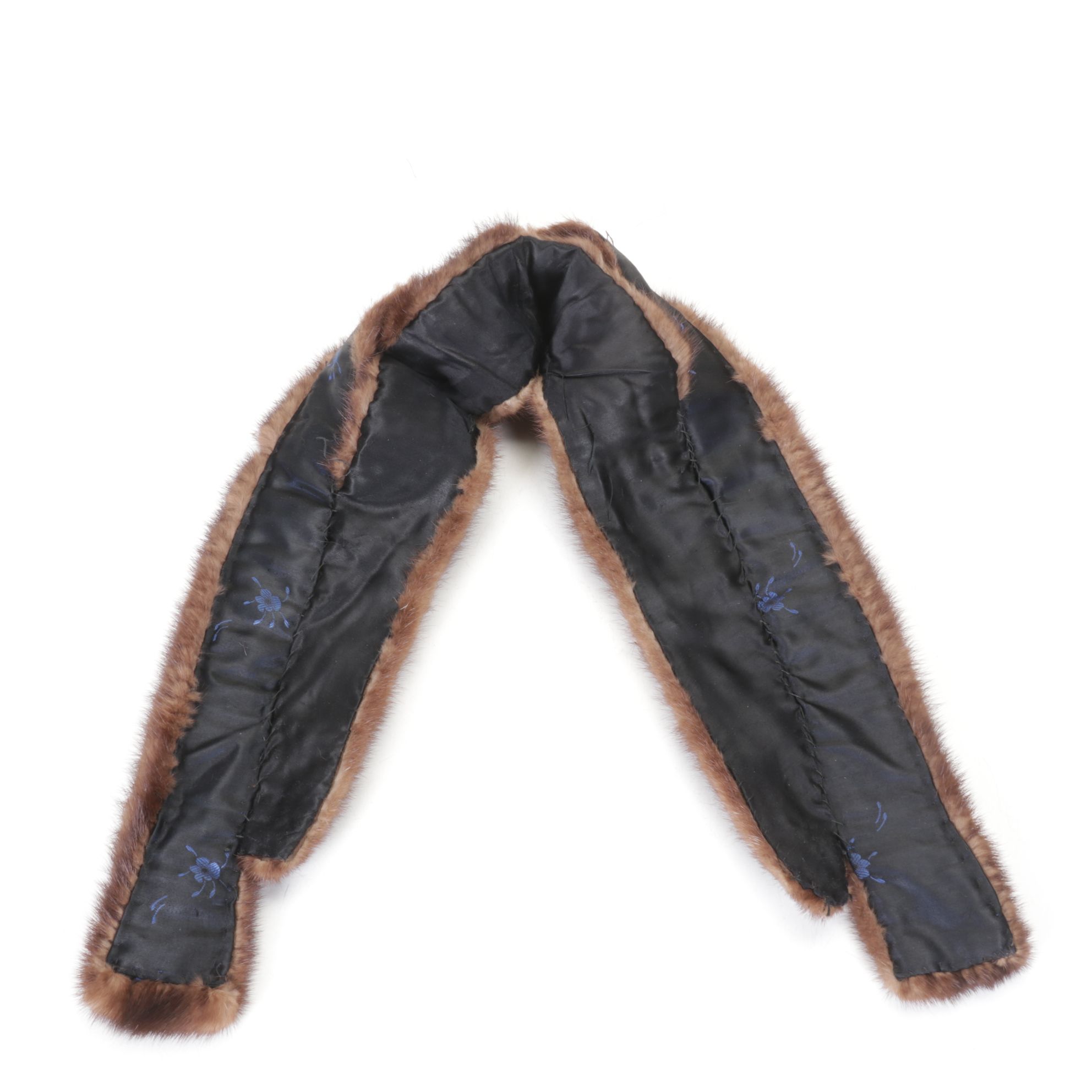 Black Fox Fur and Mink Fur Scarf Collars