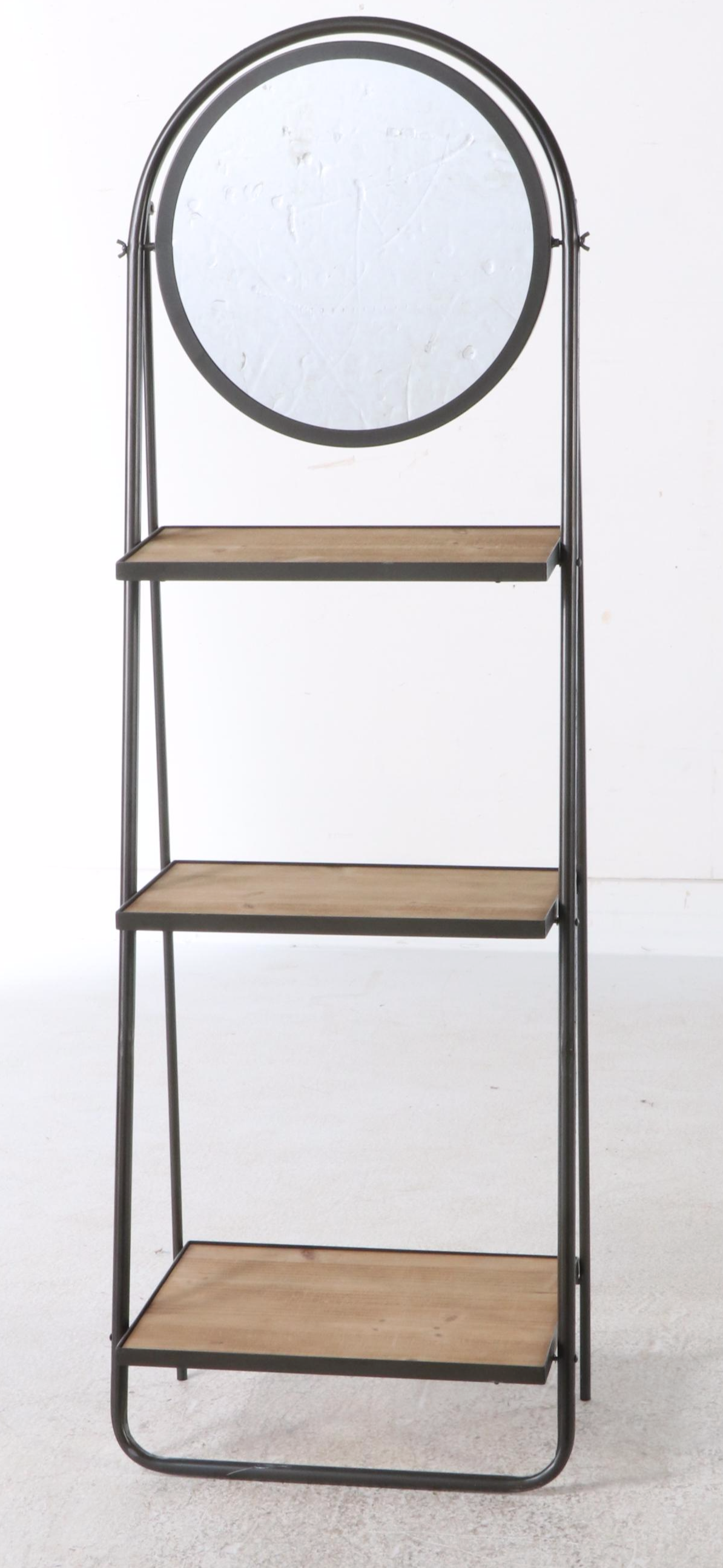 Contemporary Metal Hall Tree and Free Standing Shelving Unit