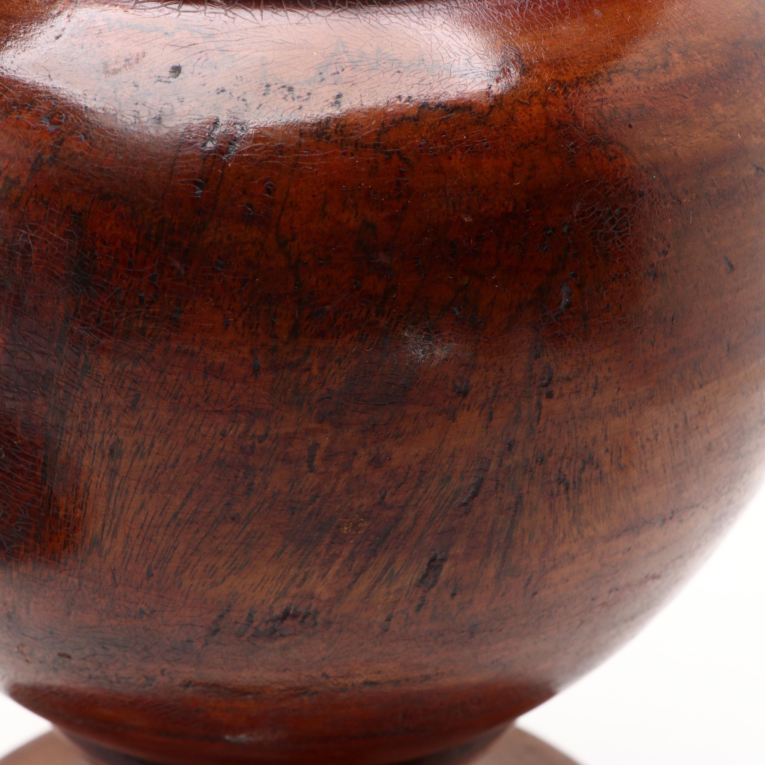 Victorian Style Turned Wood Lidded Urn