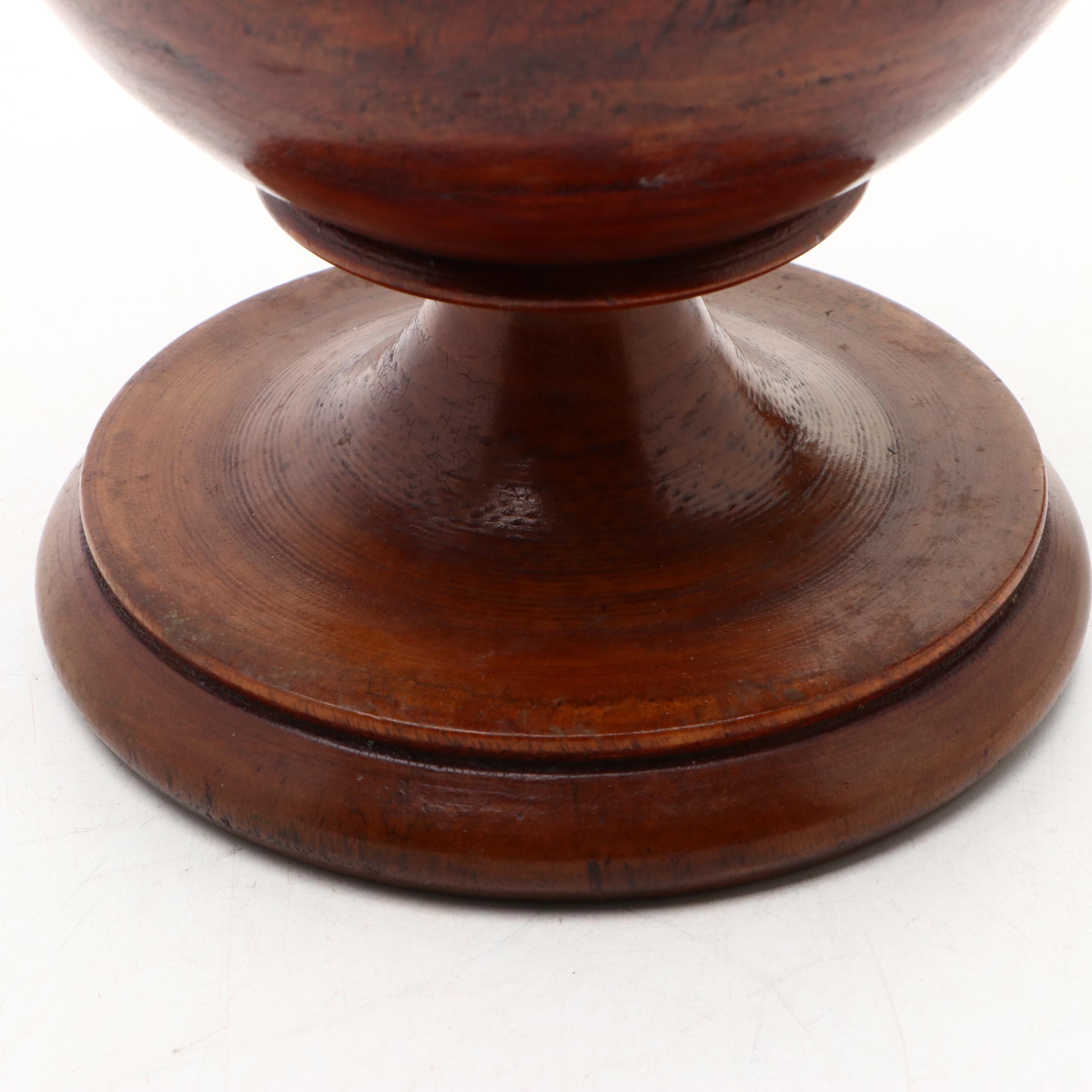 Victorian Style Turned Wood Lidded Urn