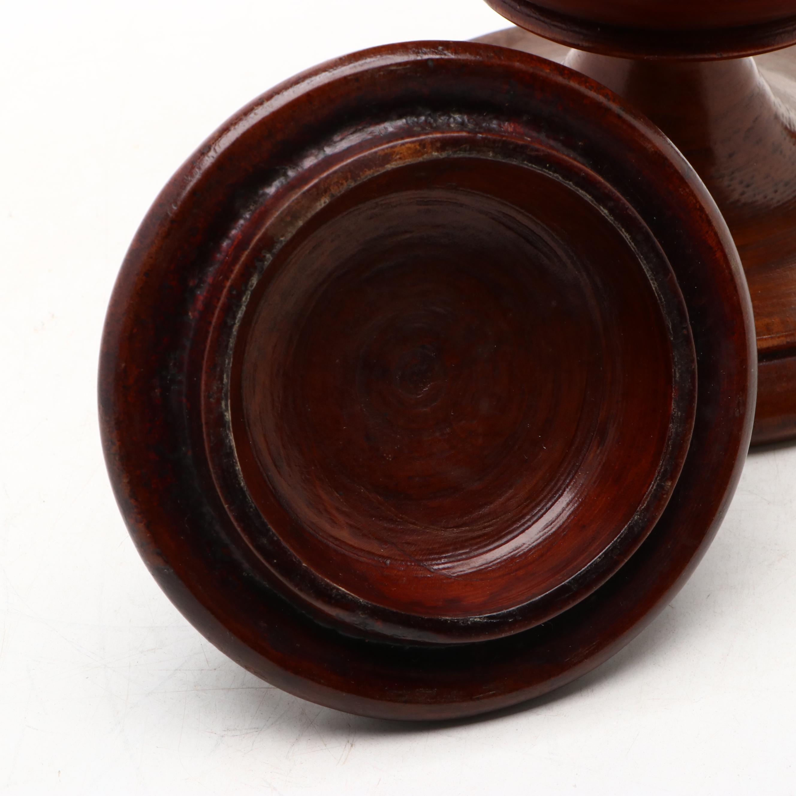 Victorian Style Turned Wood Lidded Urn