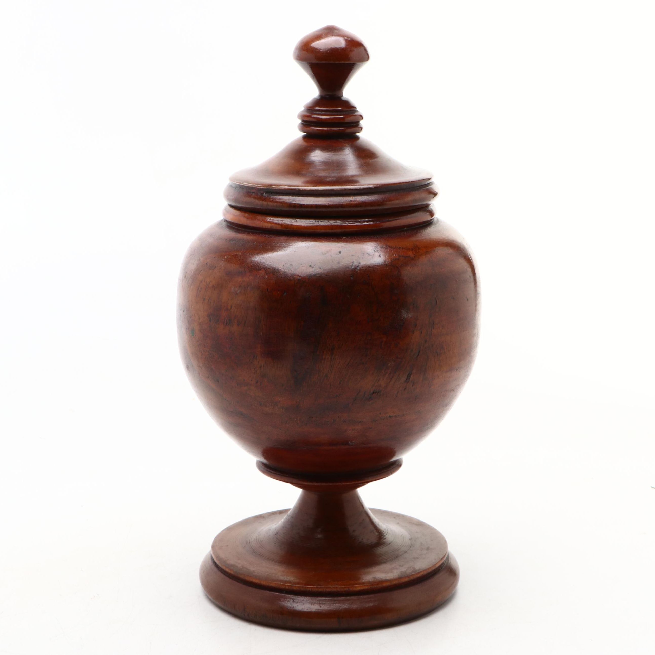 Victorian Style Turned Wood Lidded Urn
