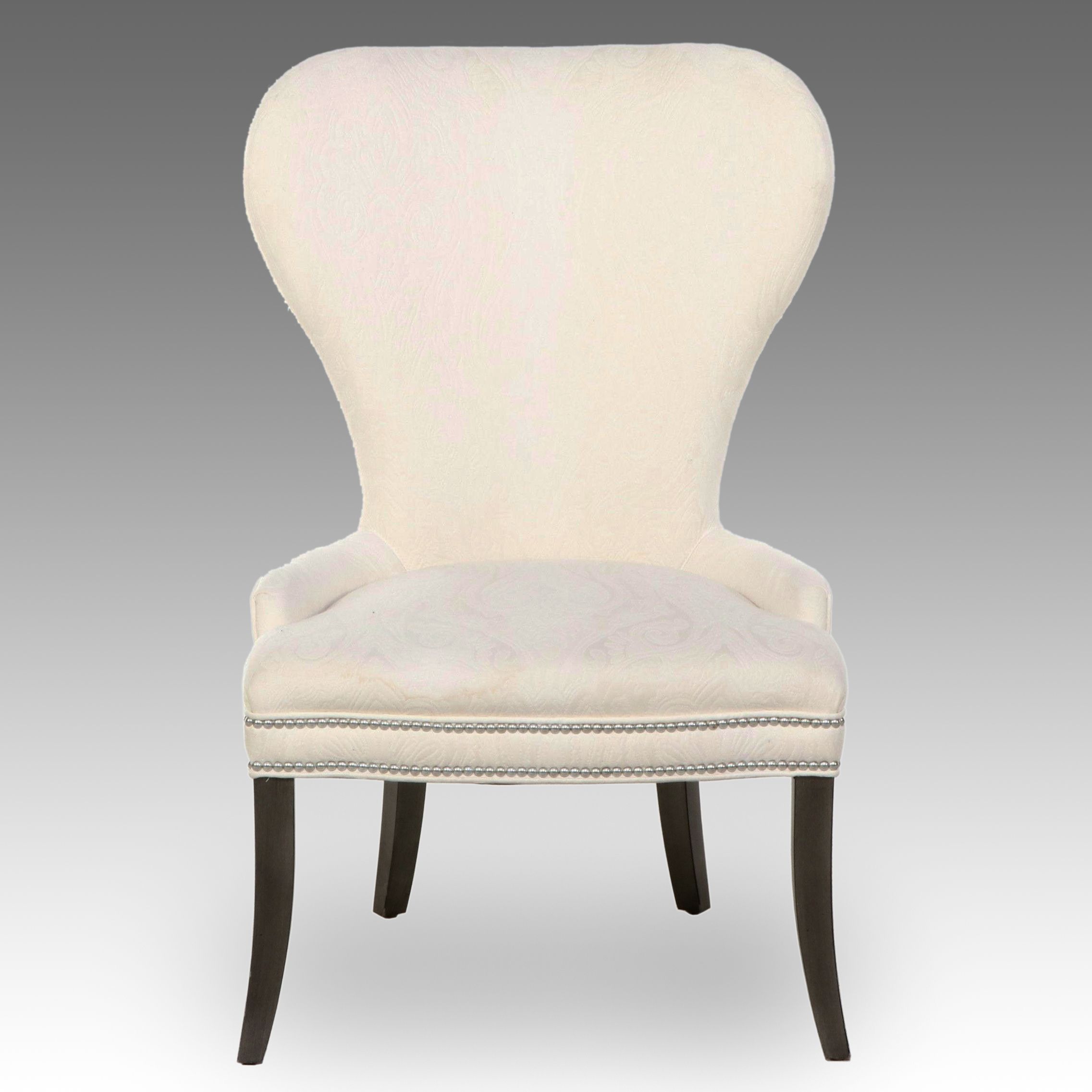 Ethan Allen Contemporary Fabric Upholstered Balloon Back Side Chair