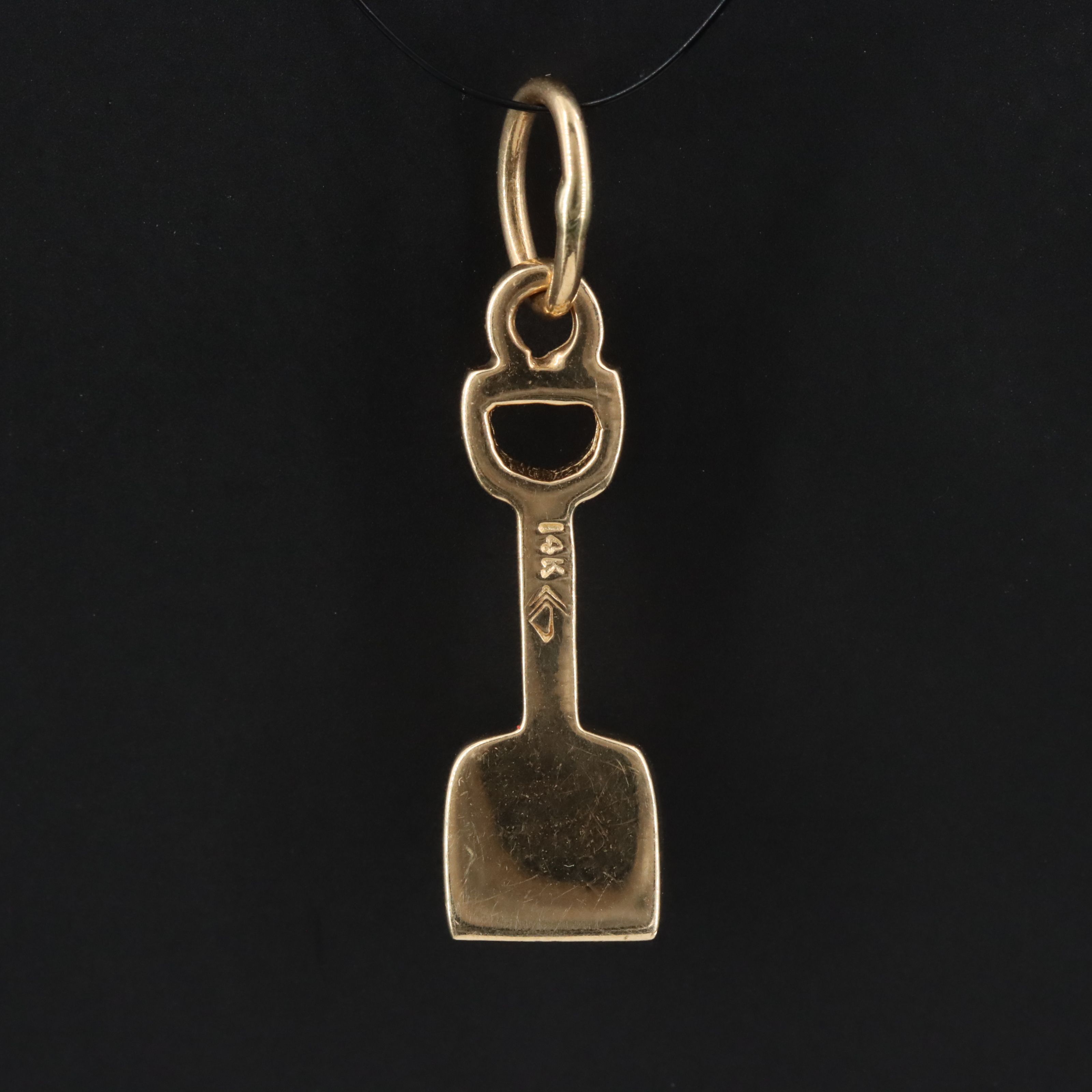 14K 0.10 CT Diamond Shovel Pendant