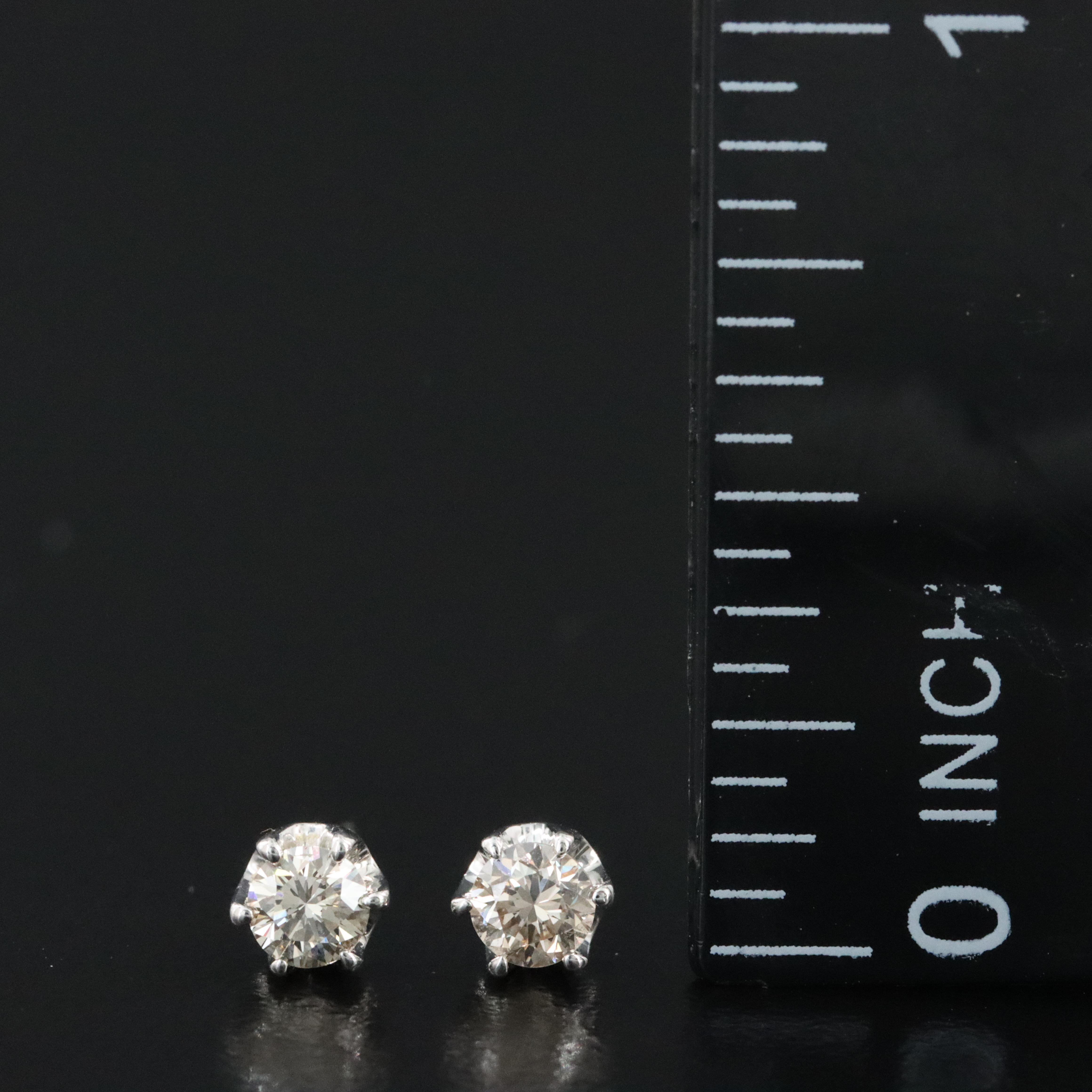Platinum 0.30 CTW Diamond Solitaire Earrings