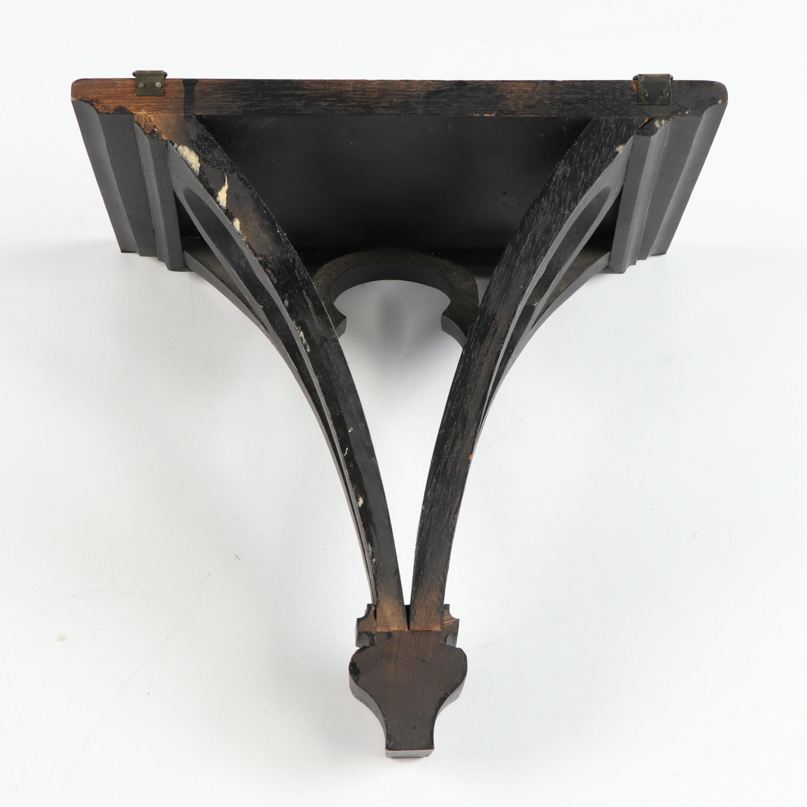 Vista Alegre Portuguese Porcelain Figural Epergne Base With Wooden Wall Shelf