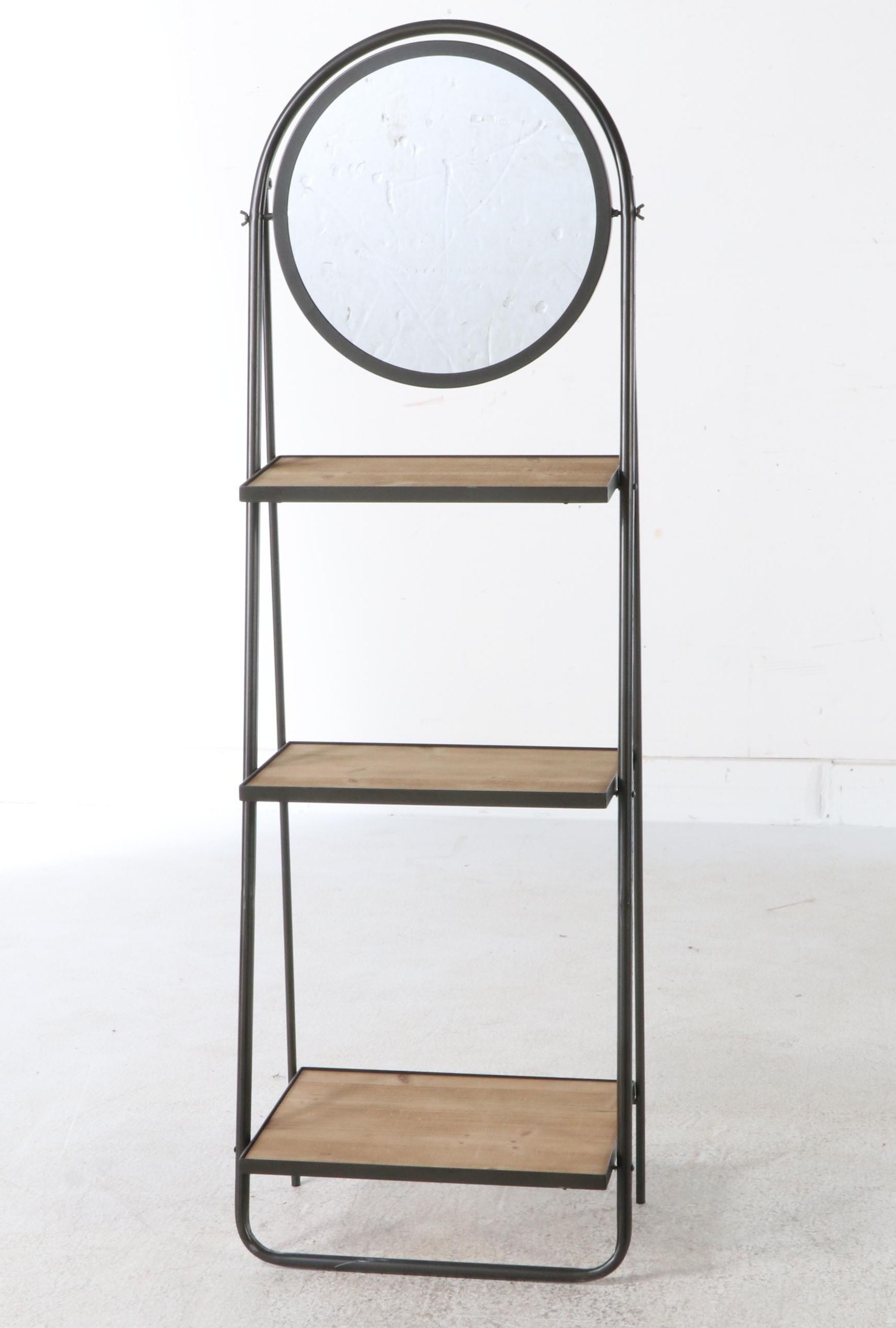 Contemporary Metal Hall Tree and Free Standing Shelving Unit