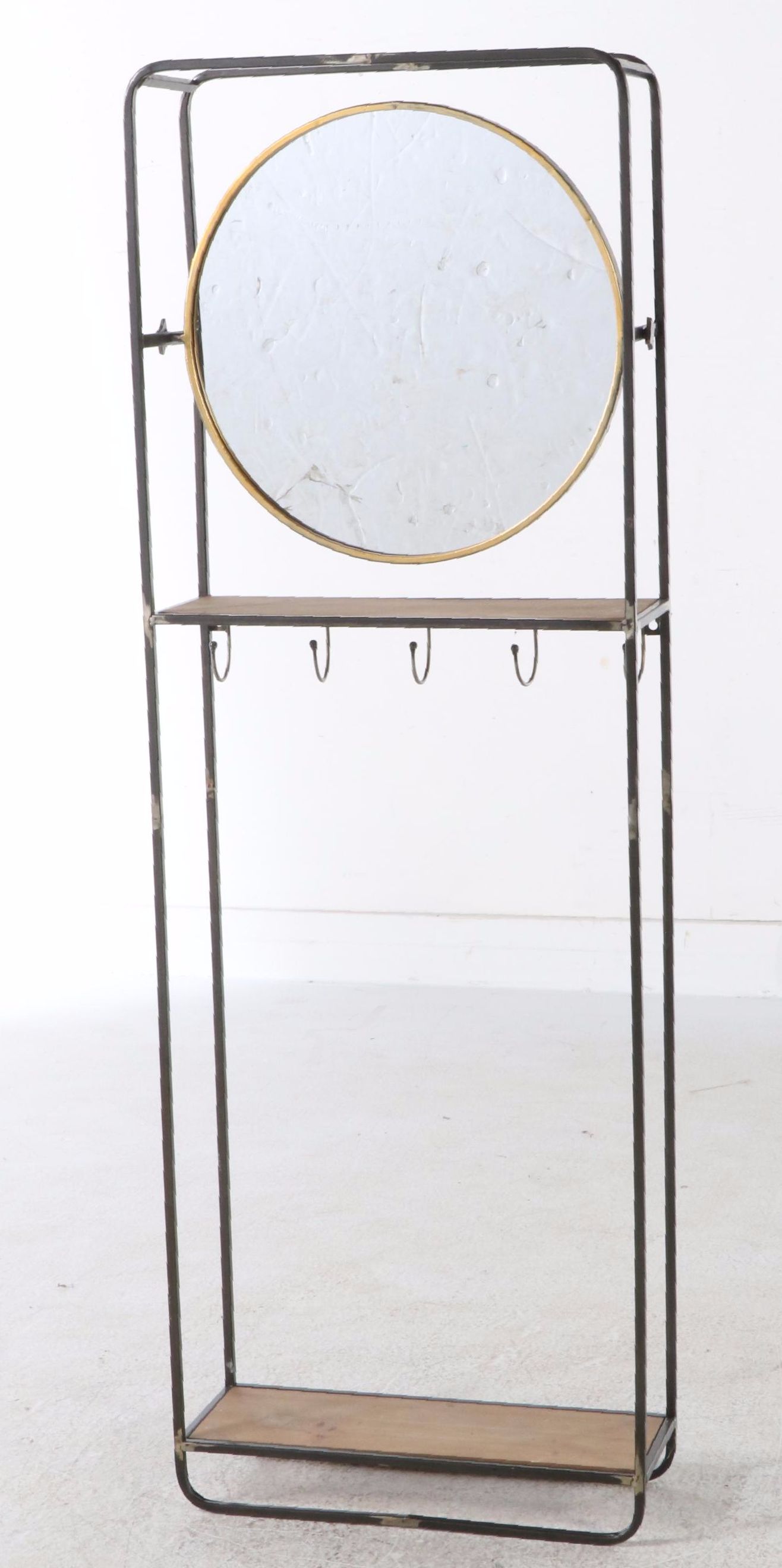 Contemporary Metal Hall Tree and Free Standing Shelving Unit