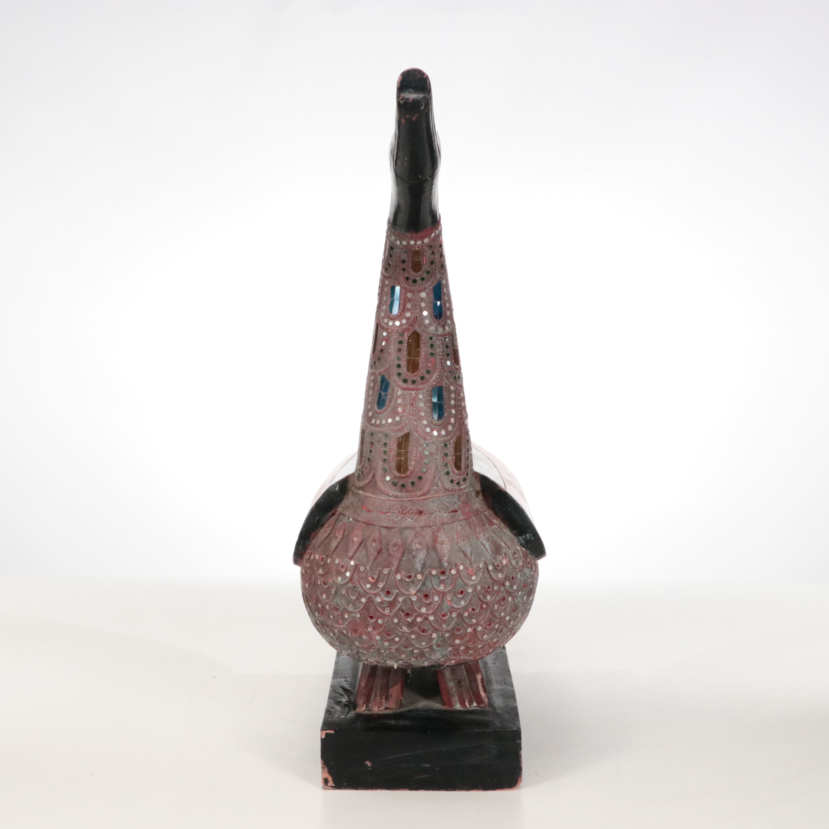 Polychrome Carved Wooden Rooster