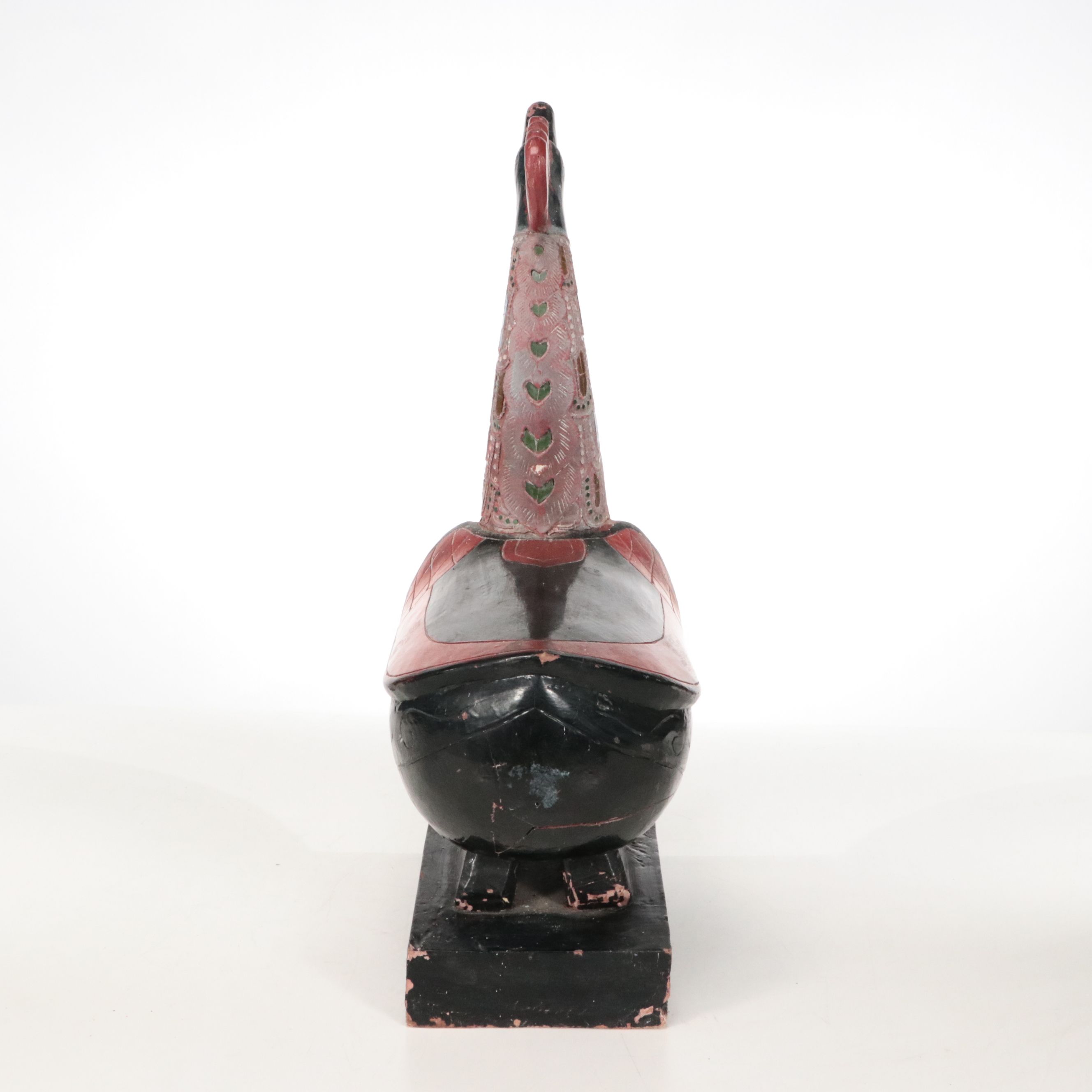 Polychrome Carved Wooden Rooster